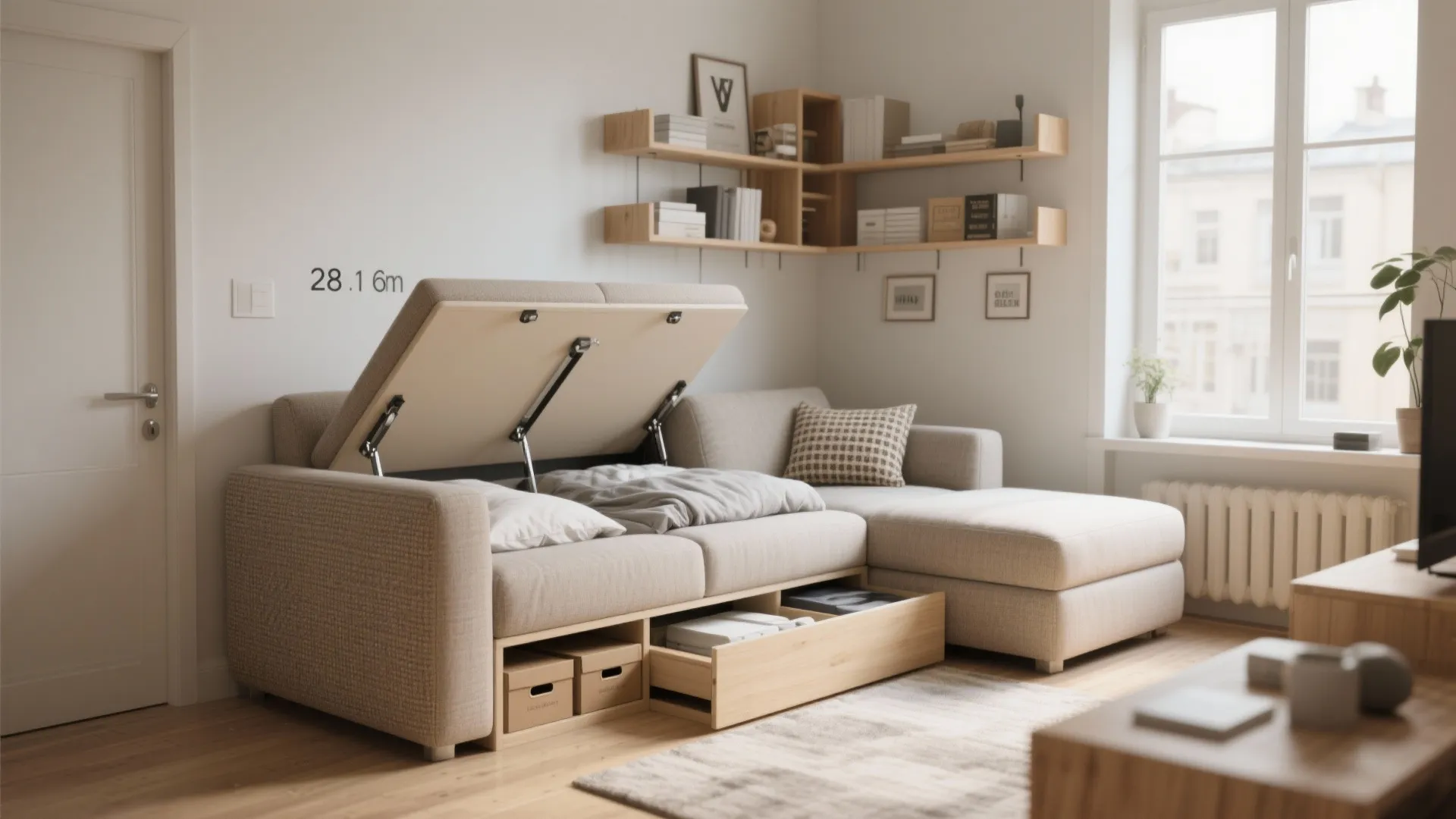 Sofa with hidden storage
