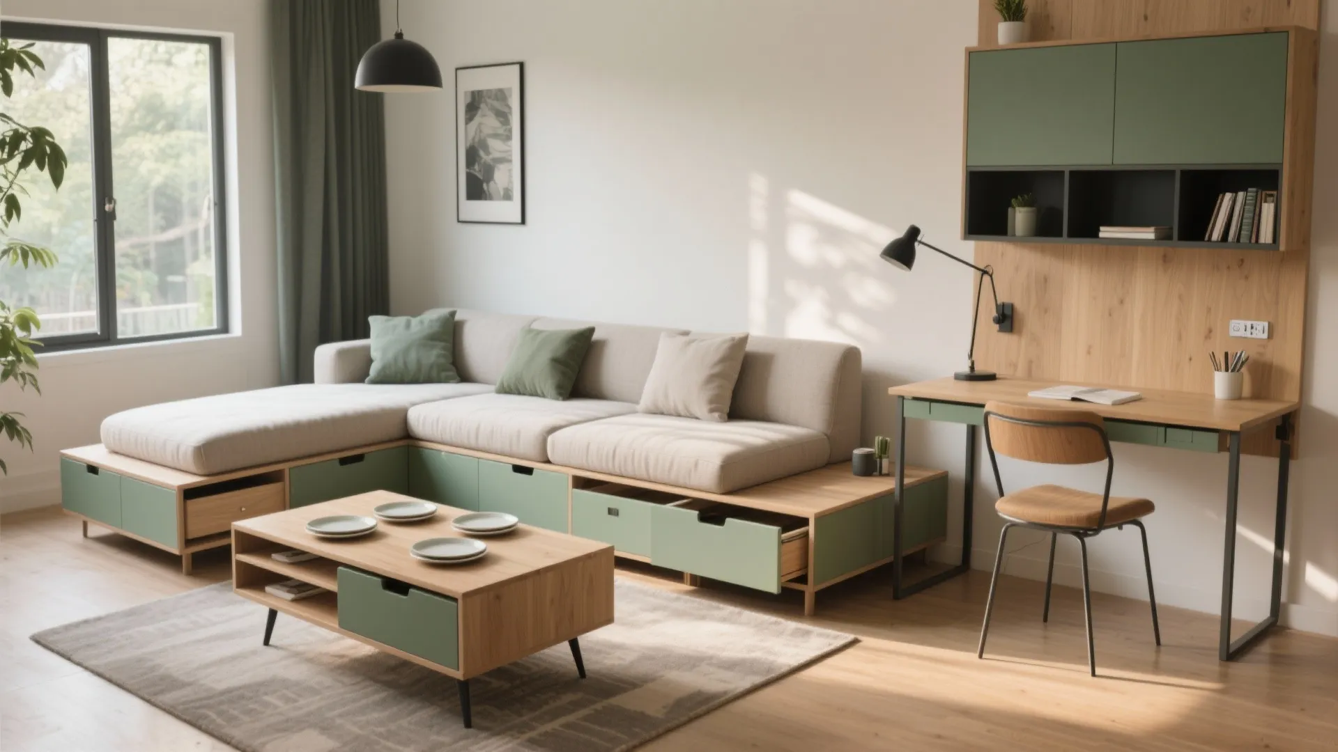 3) Multifunction furniture that works every day