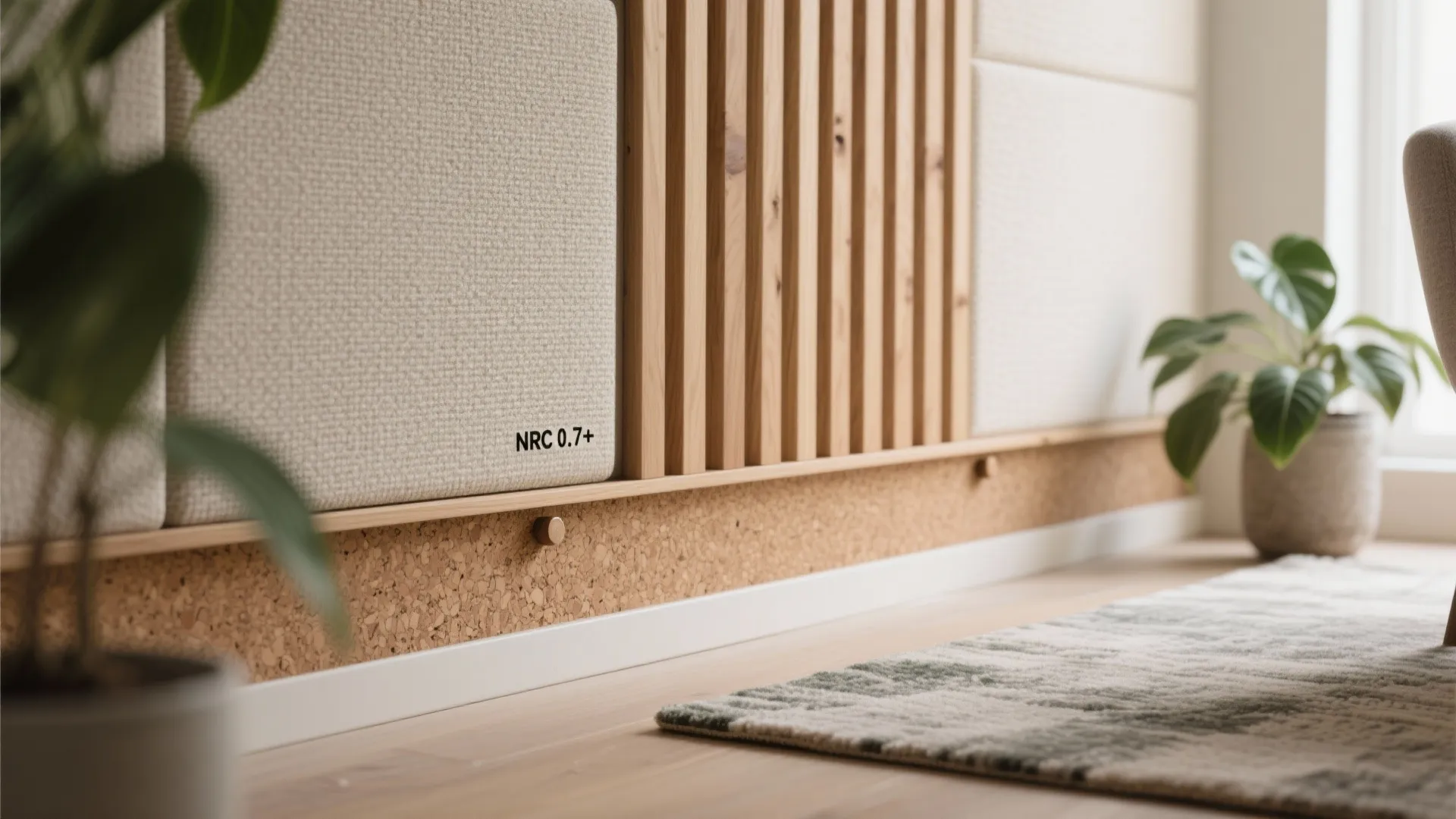 Soft acoustics plus biophilic warmth