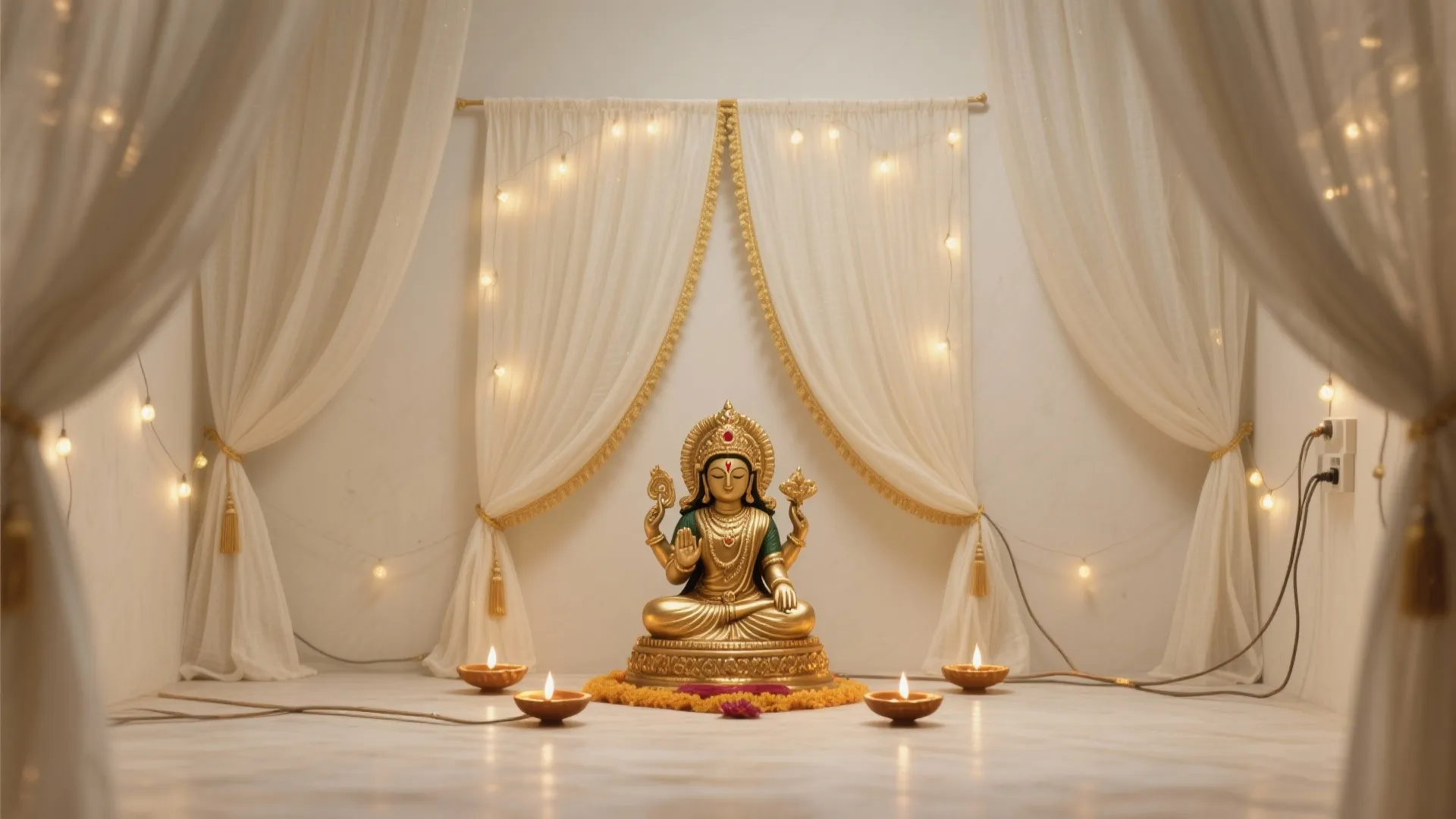 Soft Draped Backdrops with Subtle Lighting