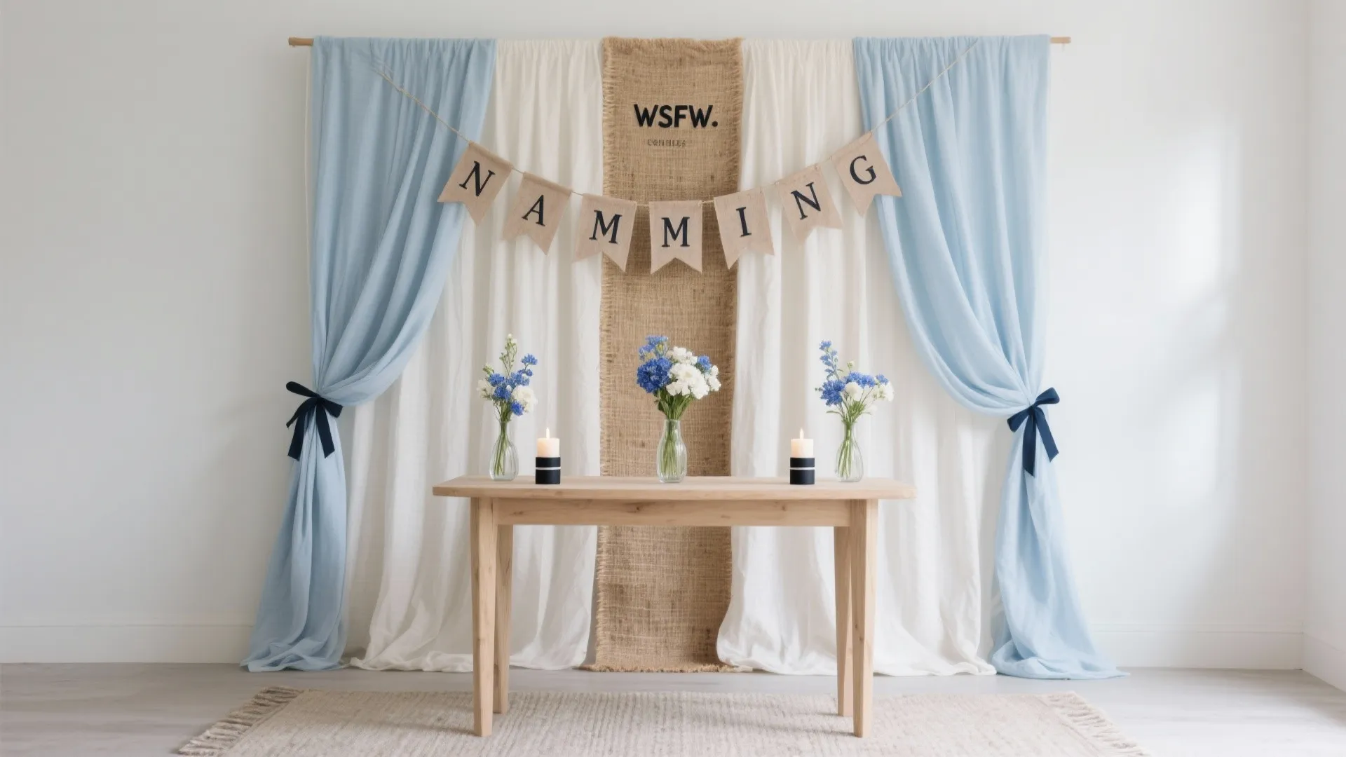 Soft Blue Palette with Natural Textures Backdrop