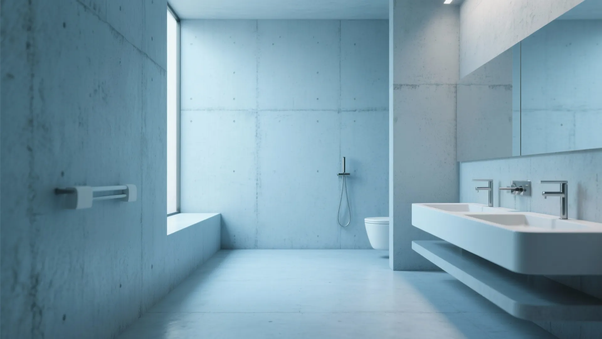 8. Minimalist Soft-Blue Cement