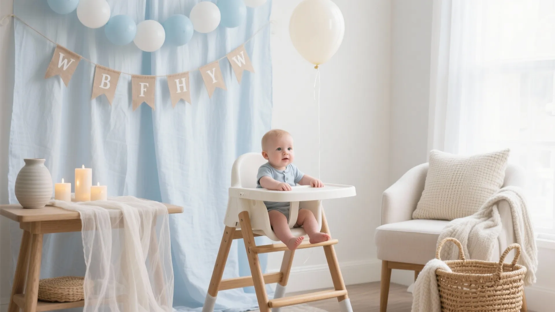 Soft Blue + Neutrals Photo Corner