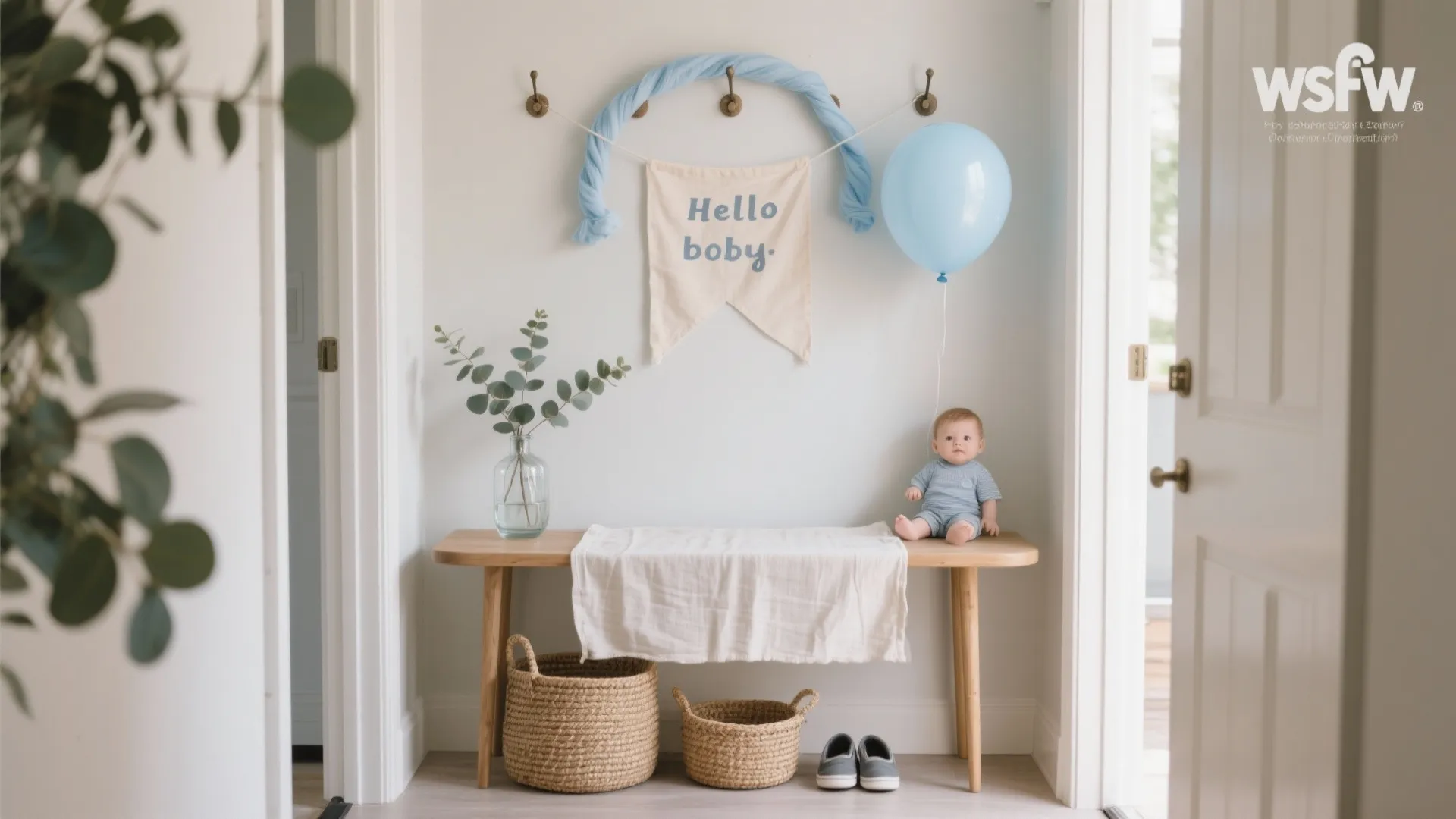 Soft Blues + Neutrals Entry Vignette