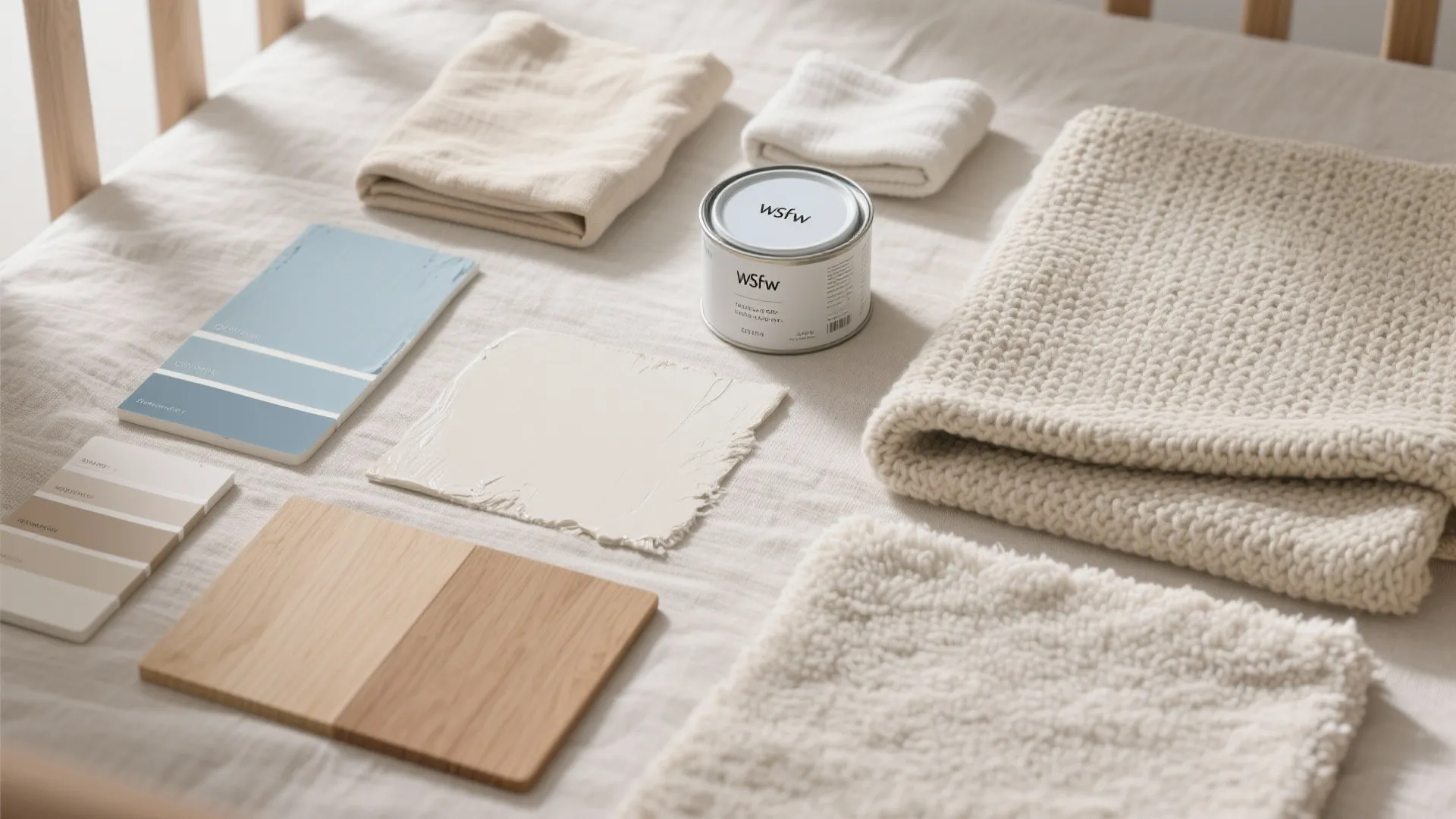 Soft Blue & Warm Neutrals: A Calming Cradle Palette