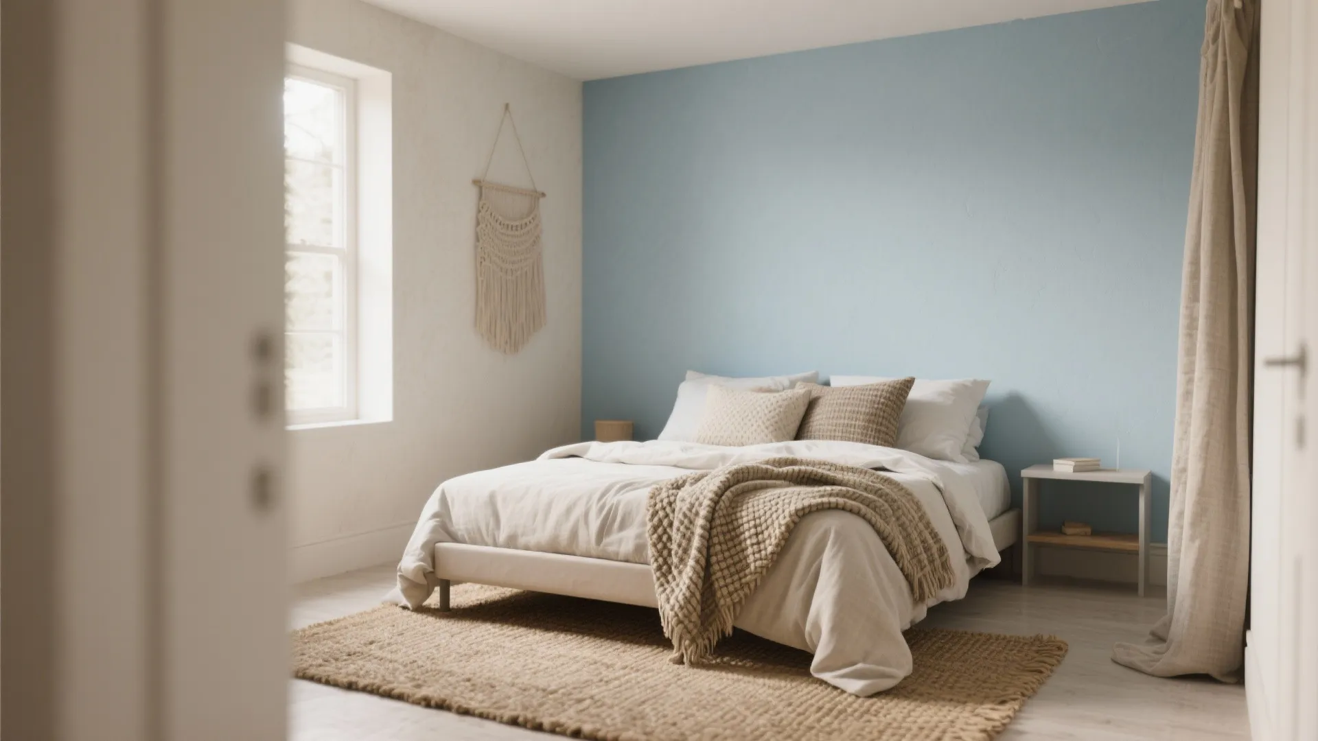 1. A Soft Blue Base with Layered Neutrals