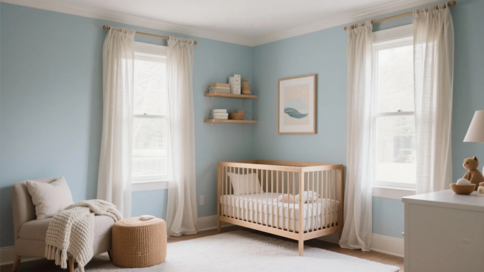 Soft blue and neutrals layering