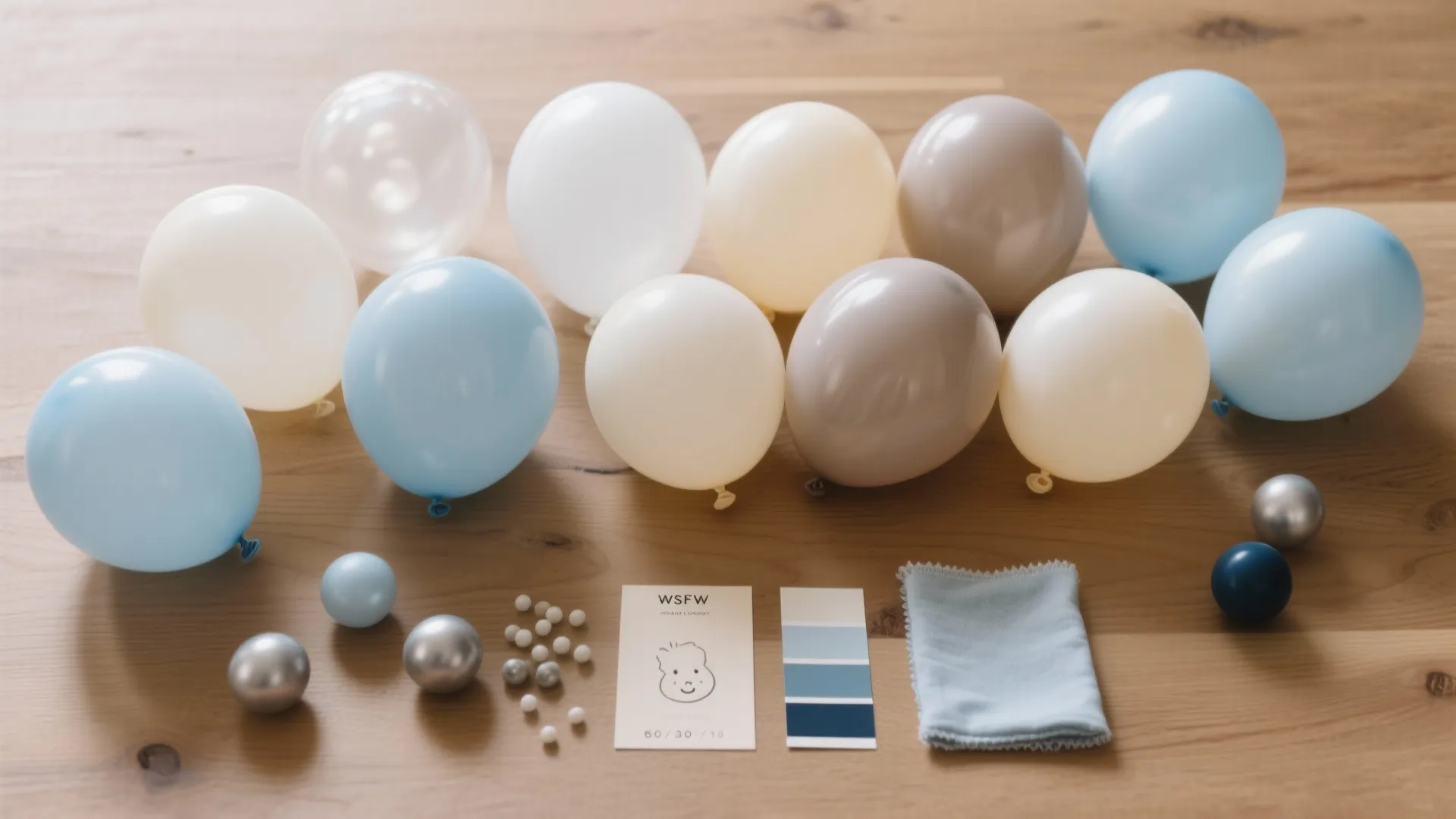 Soft Blue & Neutrals Balloon Palette