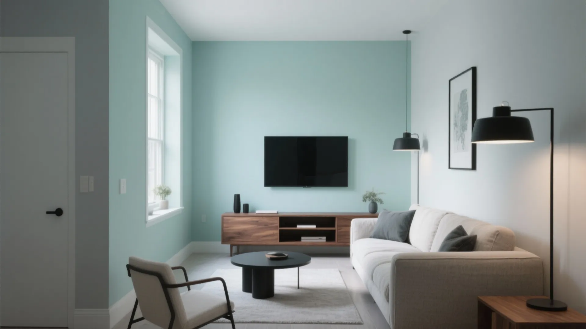 Soft Pastels and Blue-Greens for Calm, Airy Depth