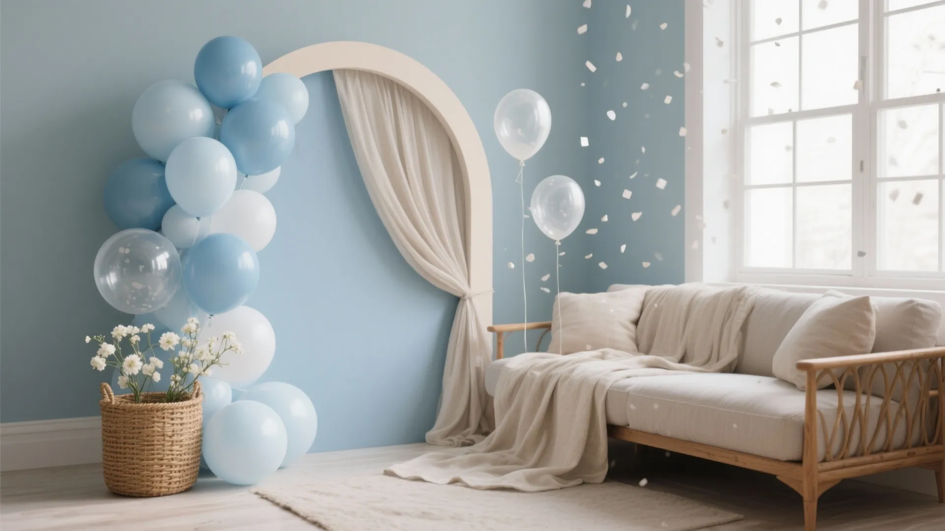 Soft Blues With Cozy Neutrals