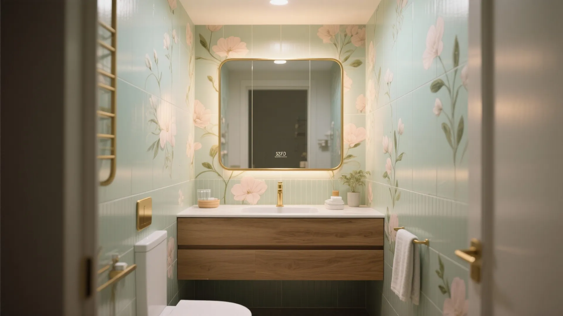 Soft Botanical Porcelain for Calm, Small Baths