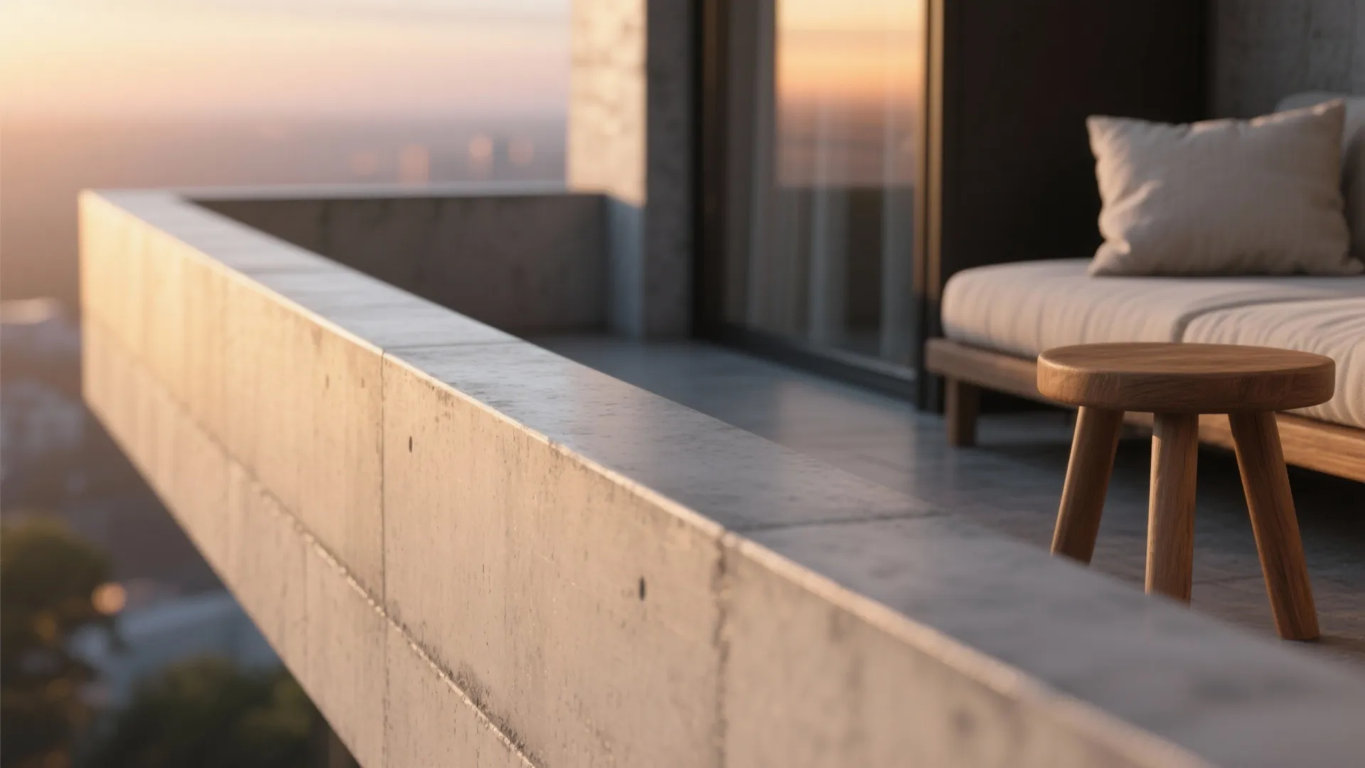 Exposed Concrete Slab, Softened Edges