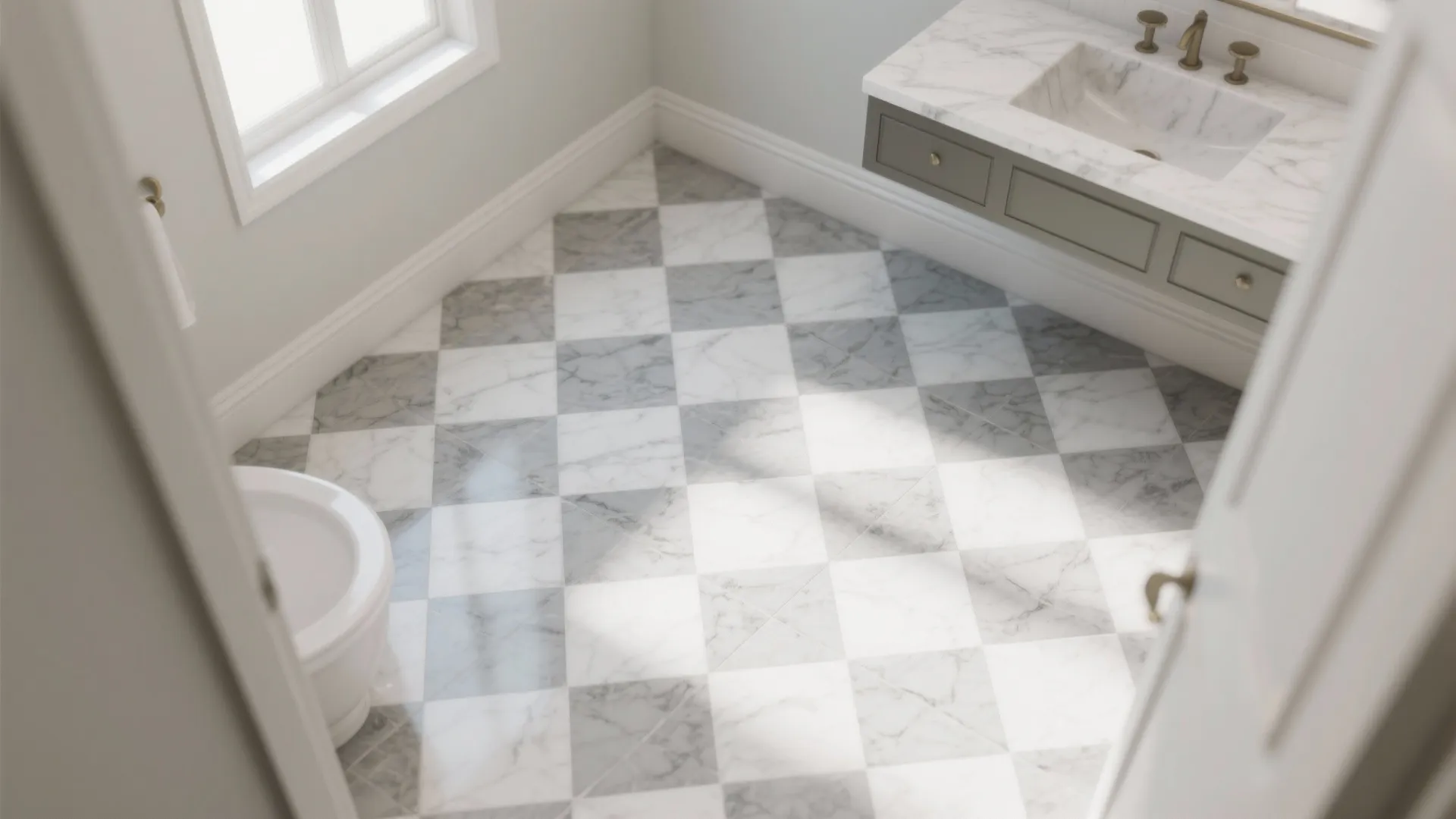 Checkerboard Marble in Soft Tones