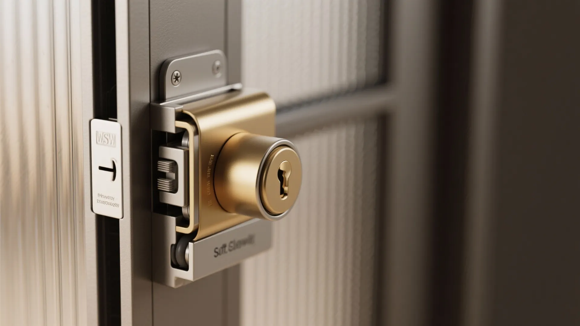 4. Privacy-lock sliding kit with soft-close