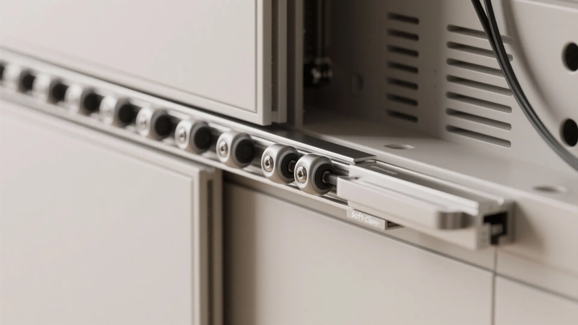 Sliding-Door Media Wall with Hidden Storage