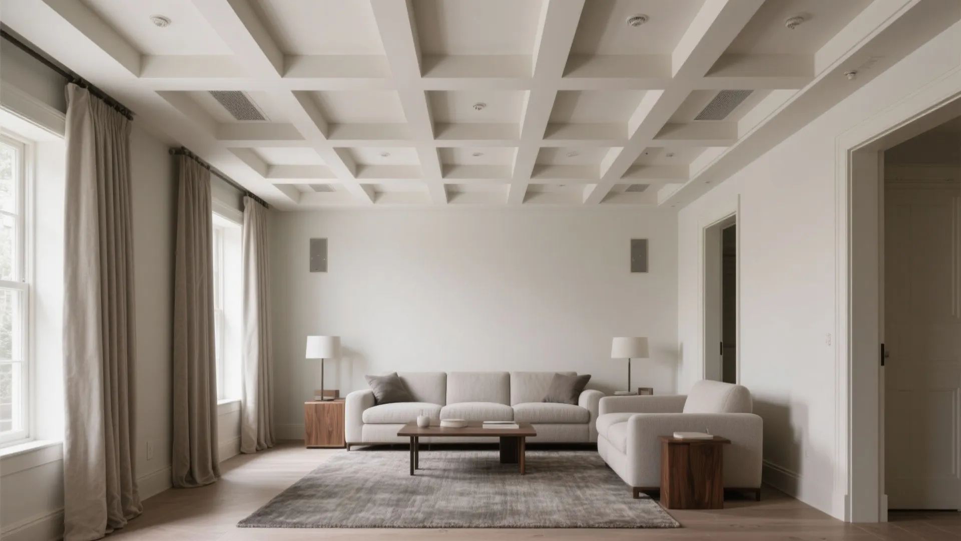 Shallow Coffered Ceiling for Quiet Luxury