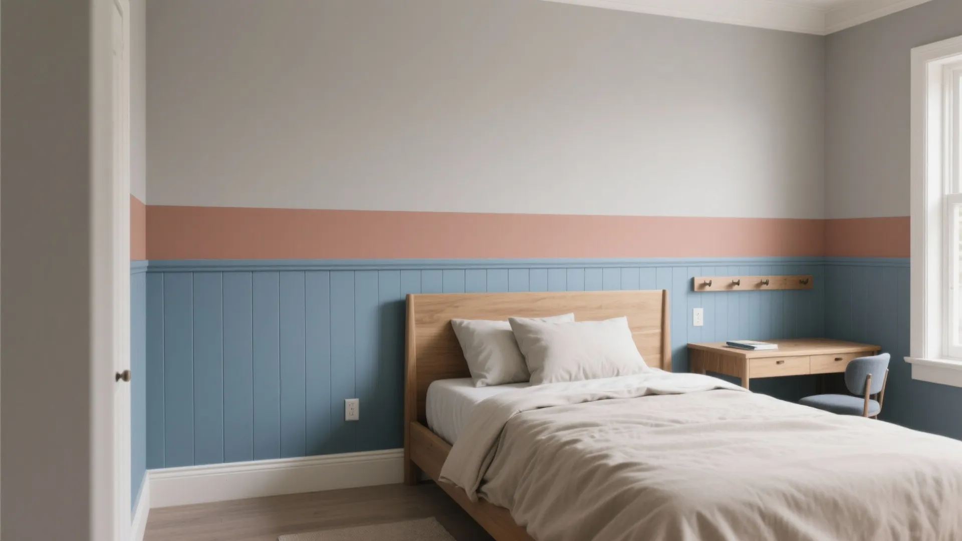 2) Soft Color Blocking + Washable Walls