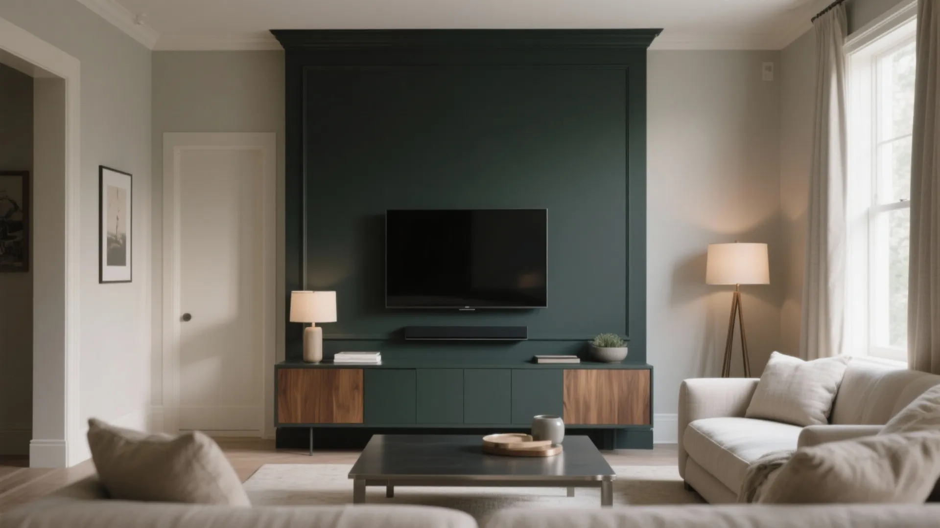 Soft Contrast Accents (Charcoal, Deep Navy, or Forest Green)