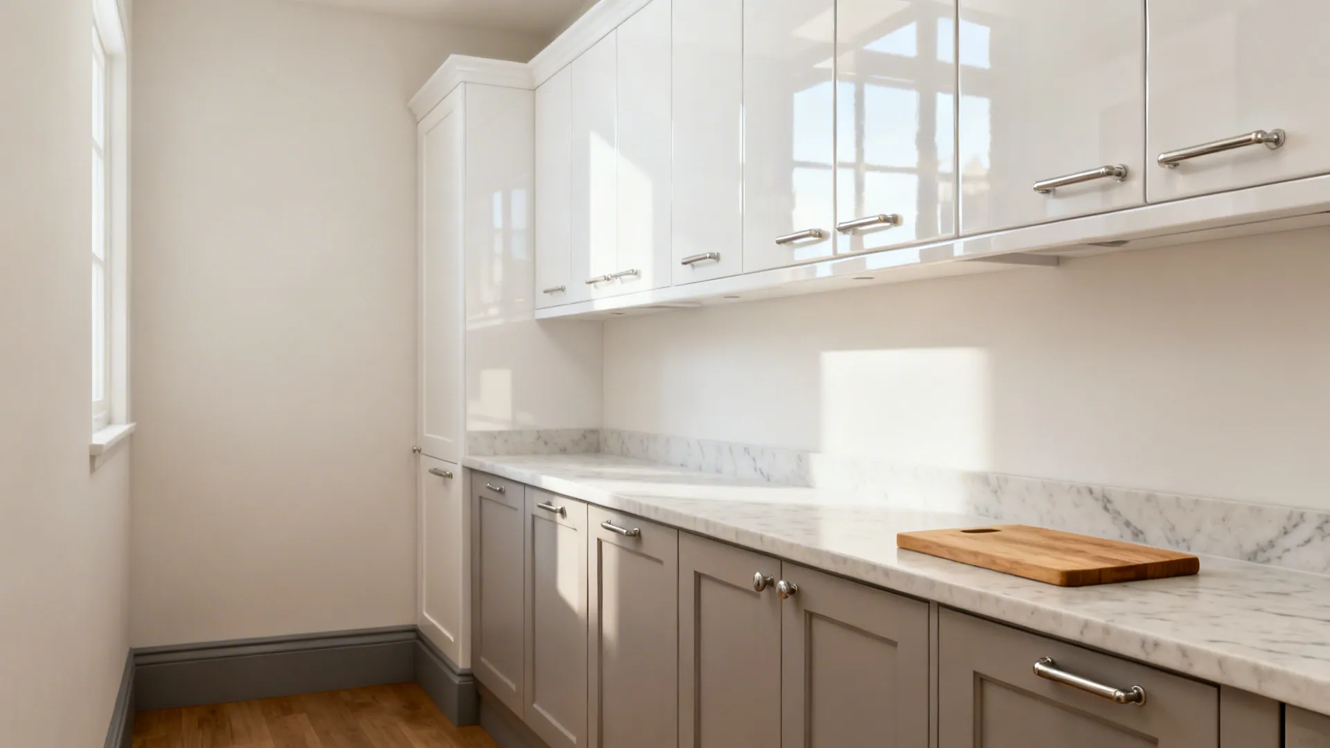 Soft Contrast Shaker: Warm Greys with Glossy Whites