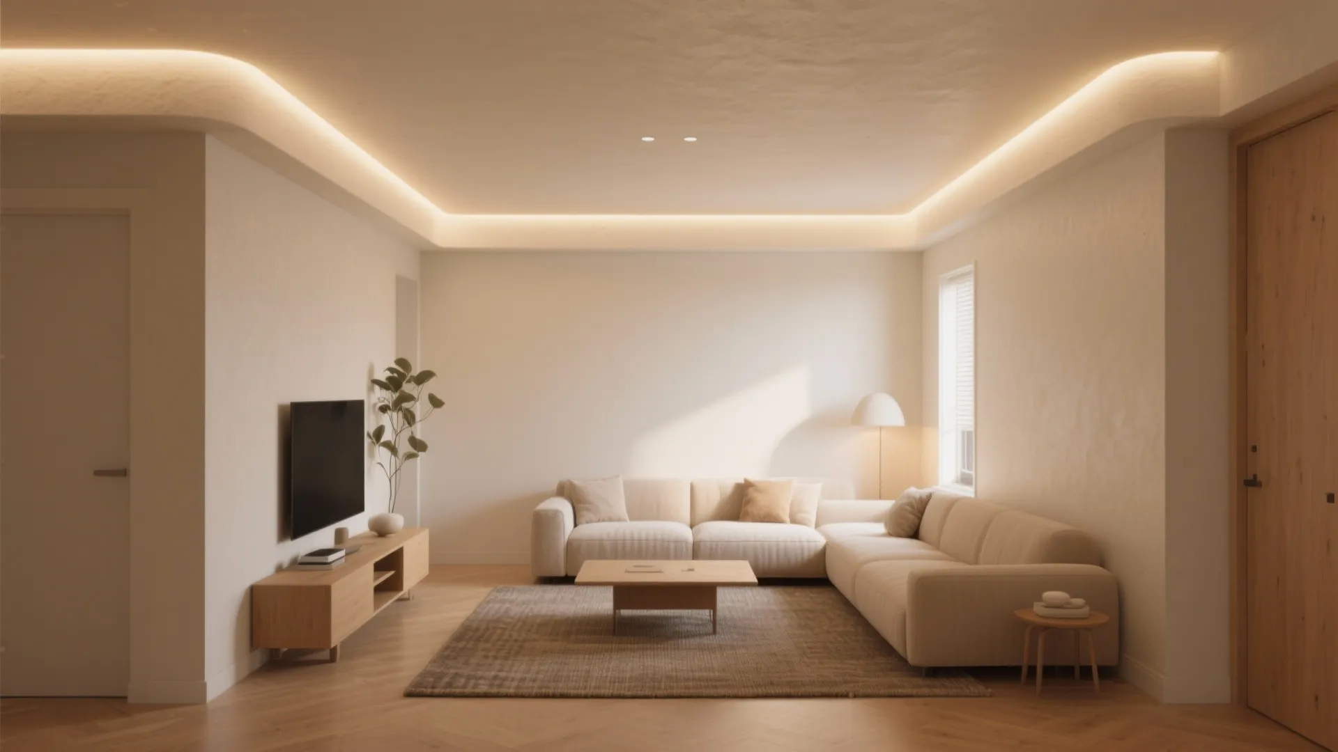 Soft Cove Lighting for a Restful Living Room
