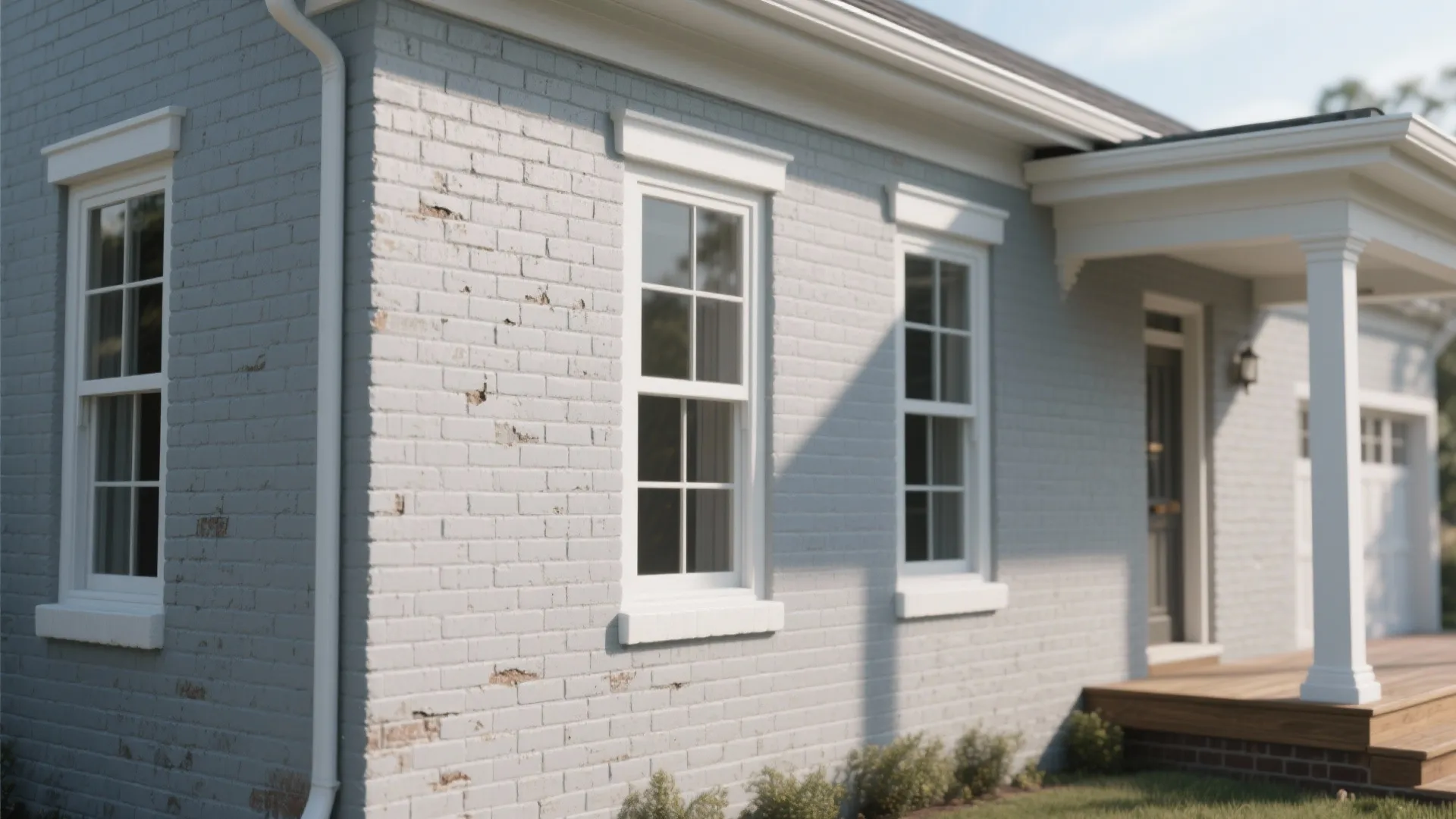 1. Soft Dove Gray + Crisp White Trim