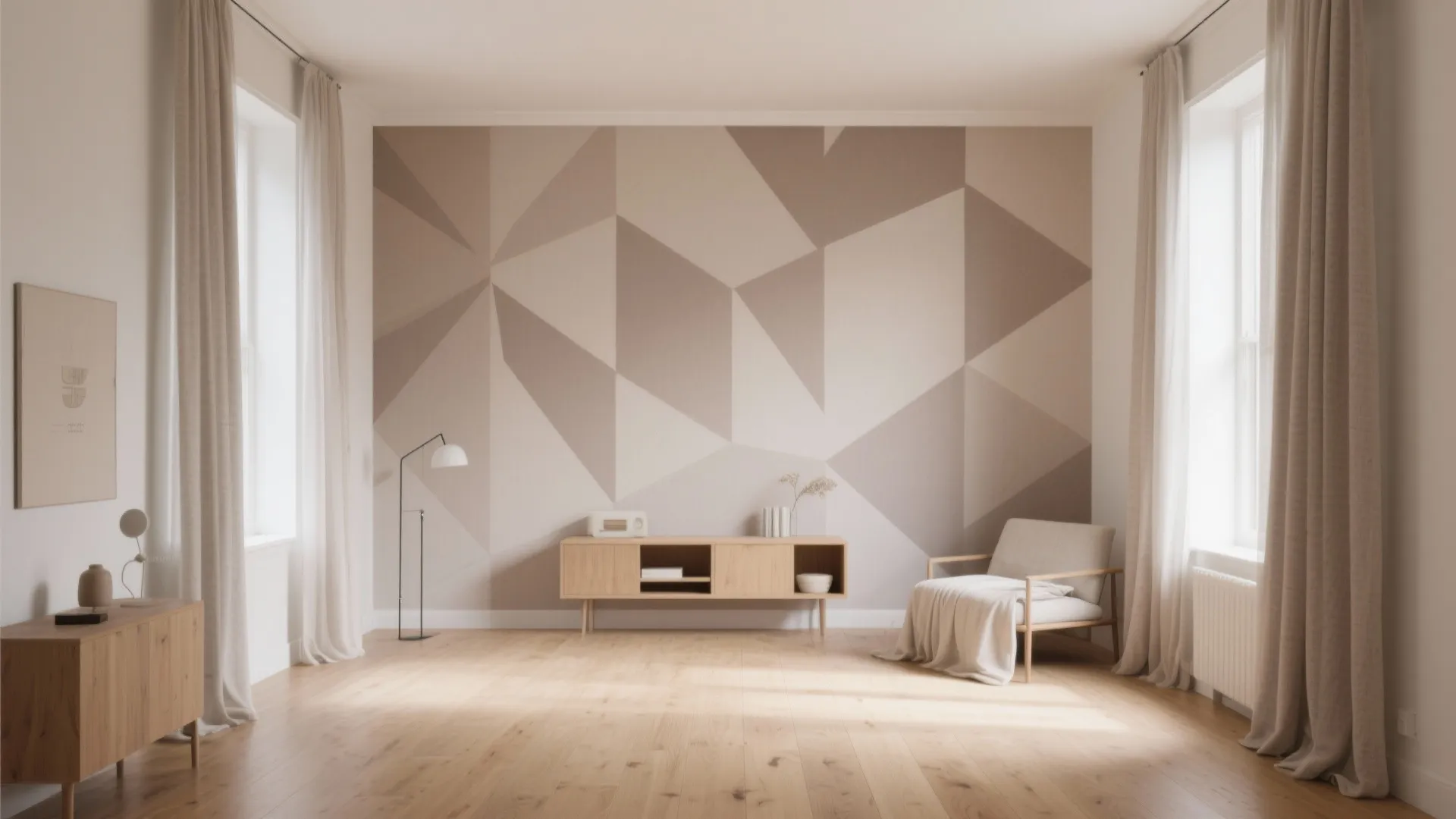 Soft Geometric Wallpaper for Airy Minimalism