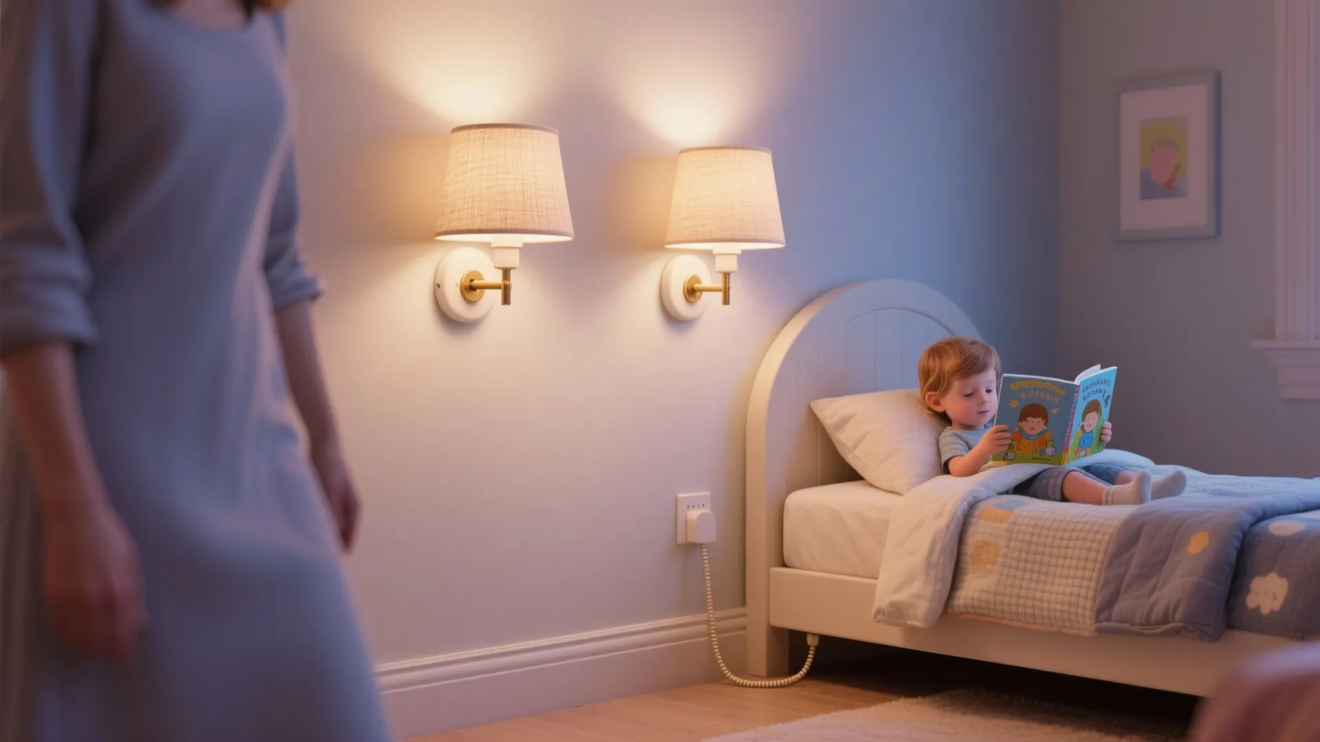 Soft-glow sconces for bedtime routines