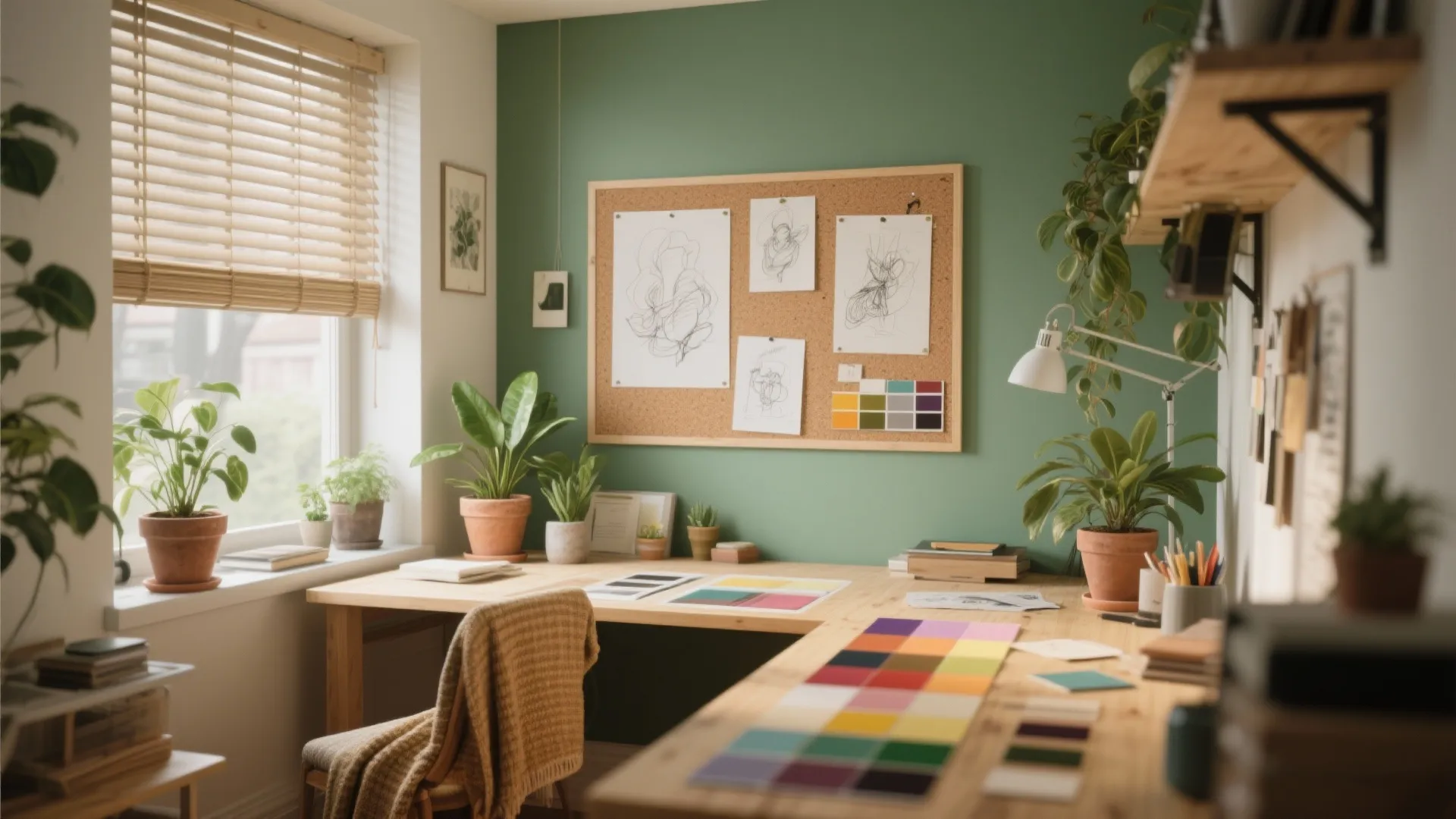 2. Soft Greens to Spark Creativity