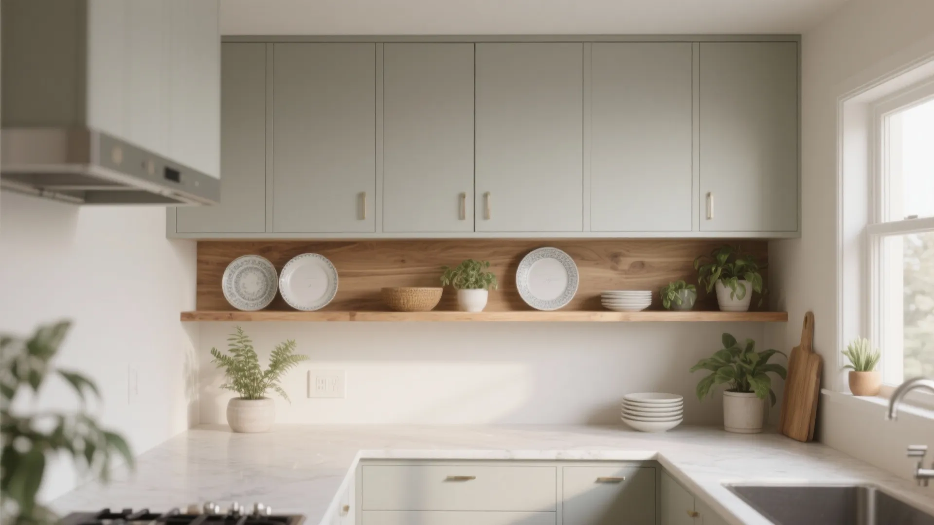 1. Soft Greige with Warm Wood Accents