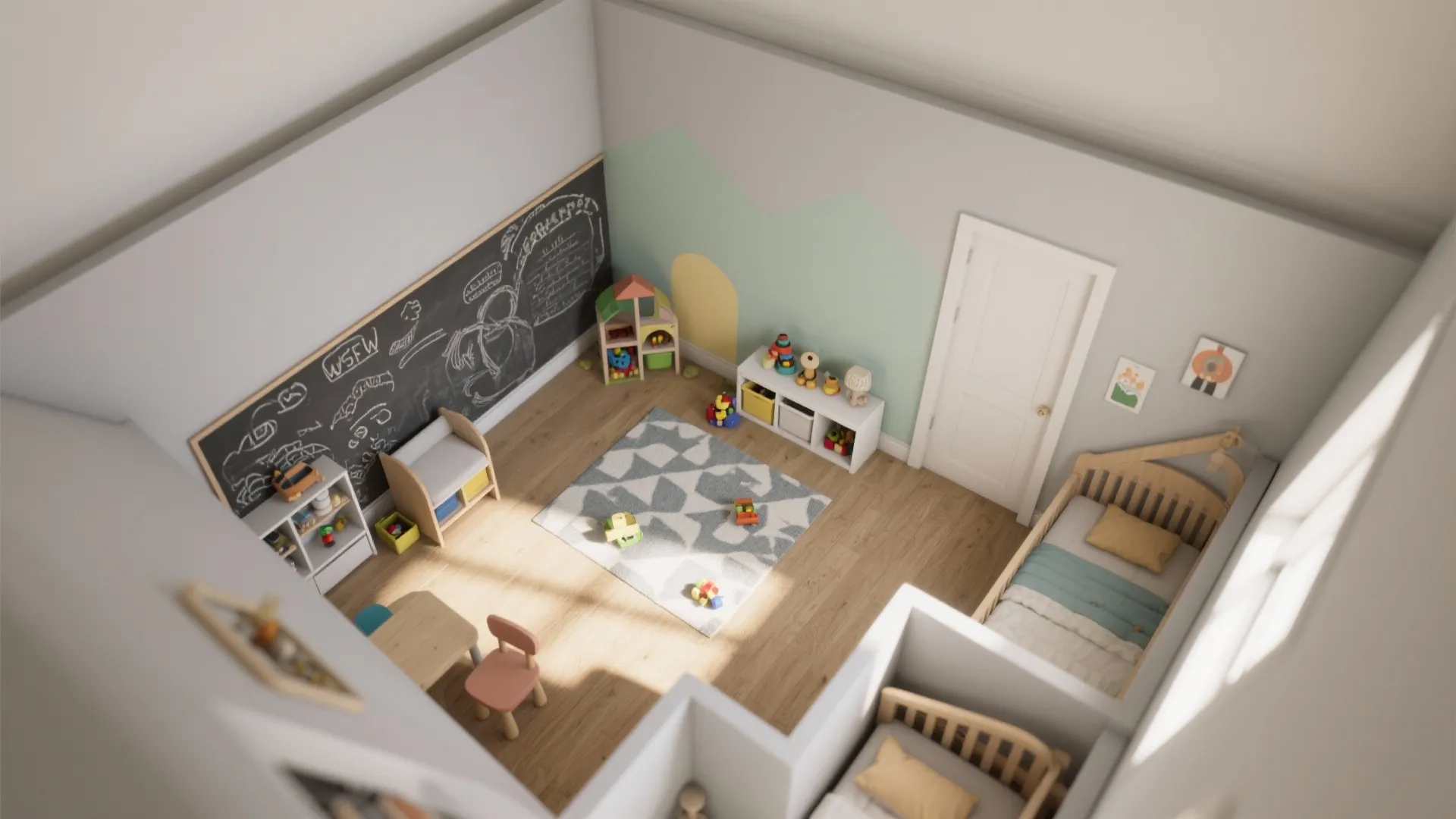 3. Soft Greige with Play Zones