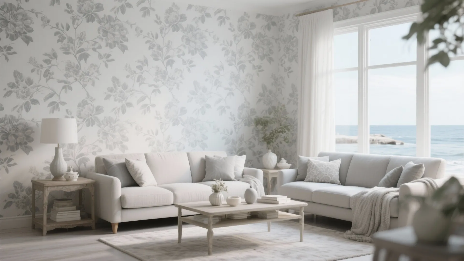 Soft Grey Floral Motifs