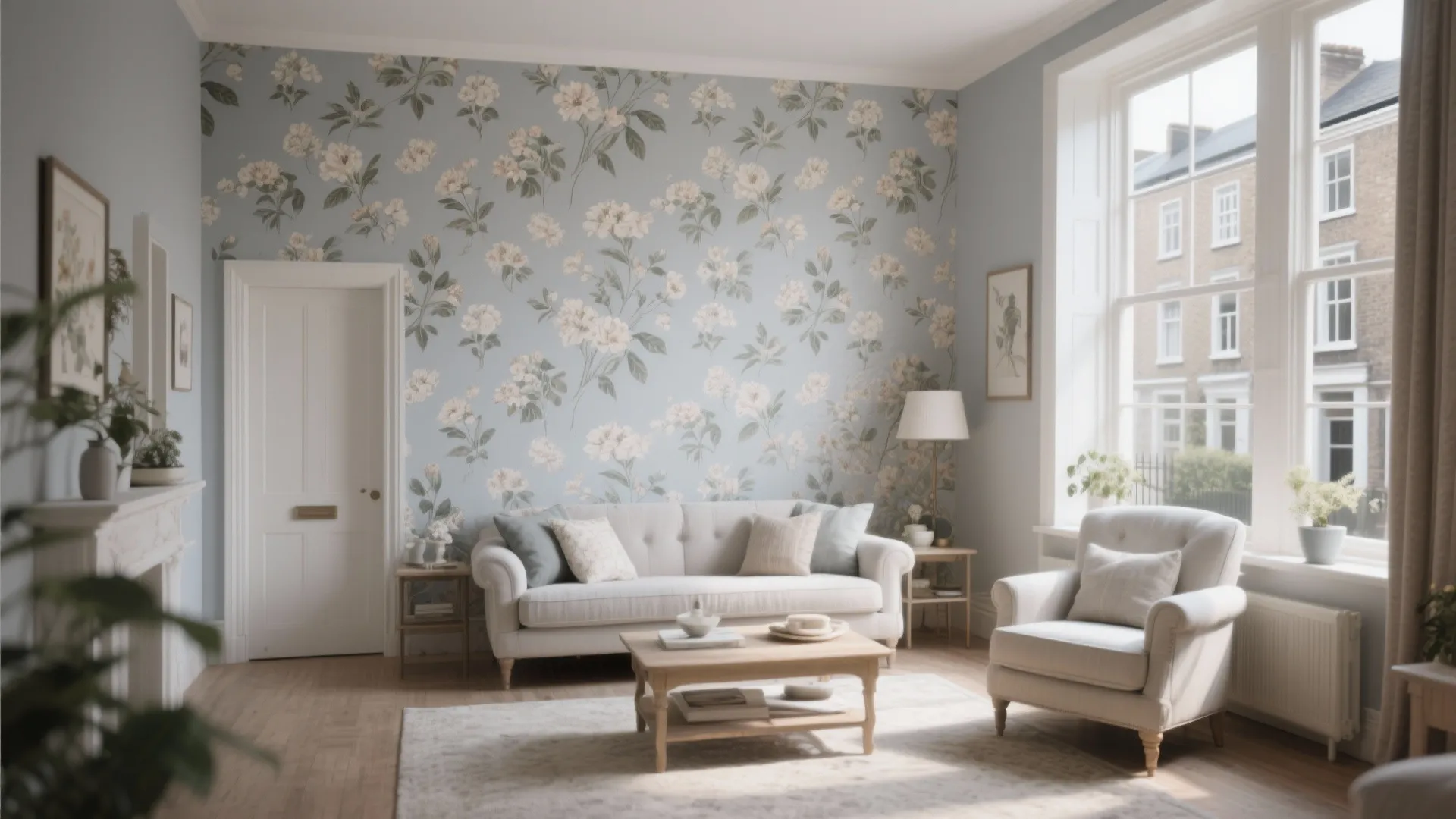 Soft Grey Floral Prints