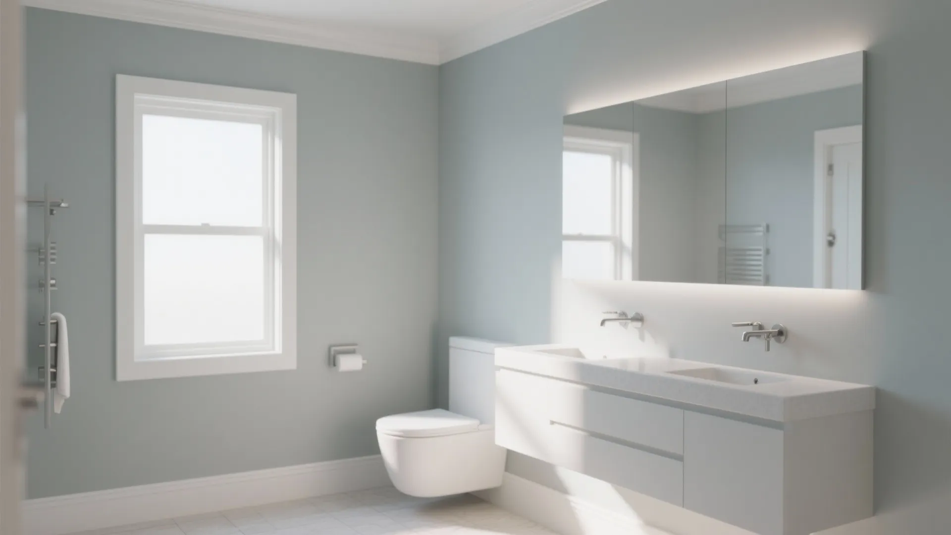 Soft Grey Paint with White Trim