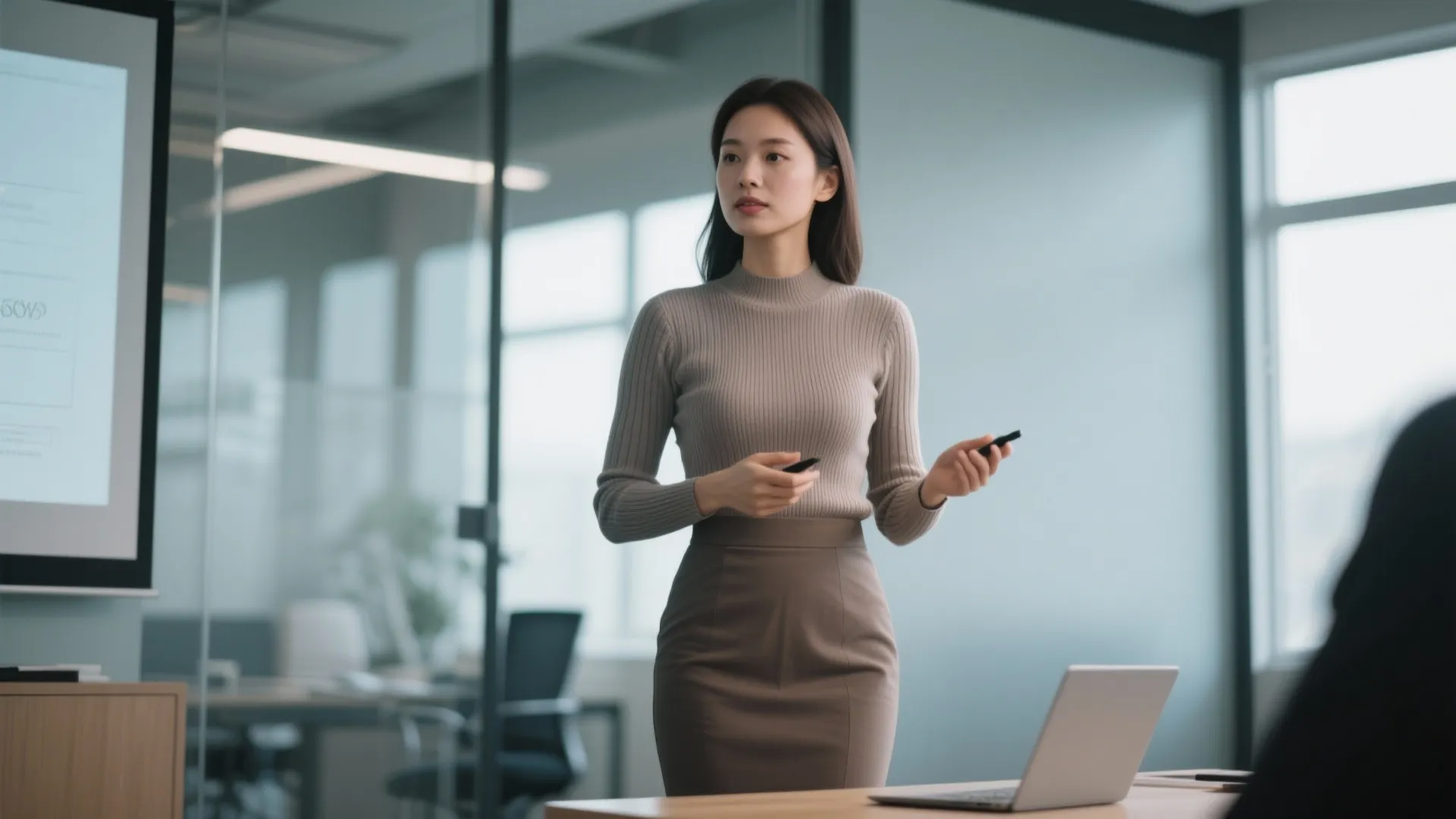 4. Soft Knit and Pencil Skirt