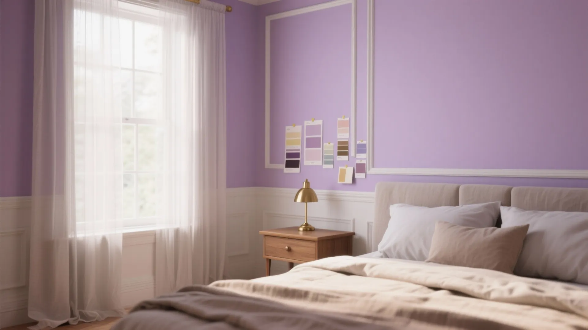 1. Soft Lavender Accent Wall