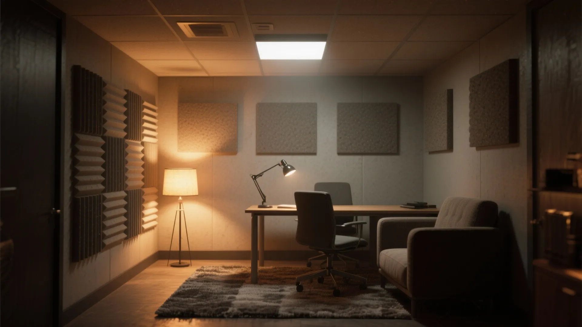 4. Soft Lighting and Acoustic Balance