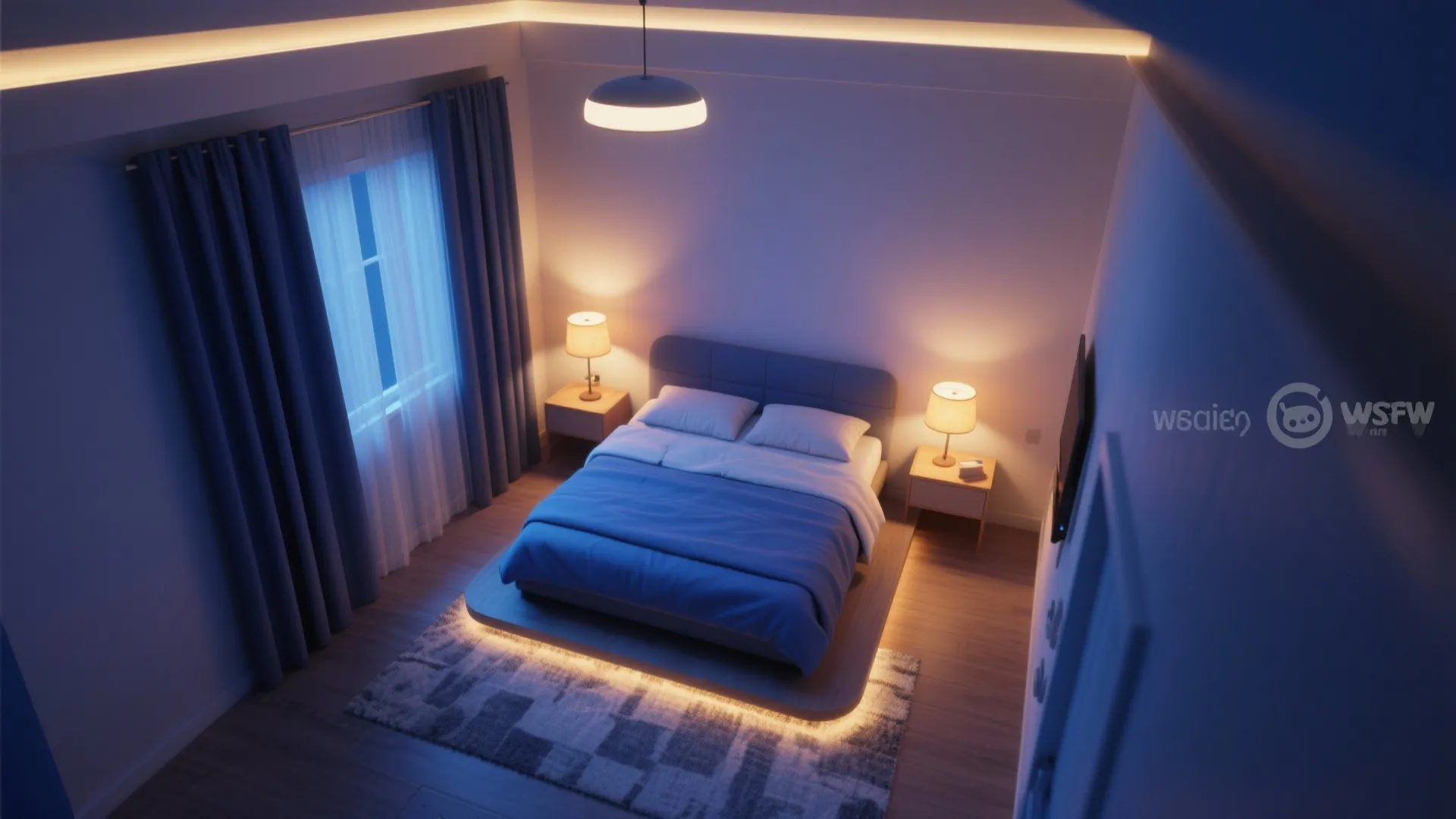 5. Soft Lighting and Sleep-Friendly Layout