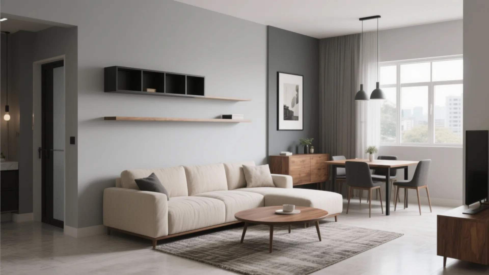 Soft Minimalism for Living–Dining