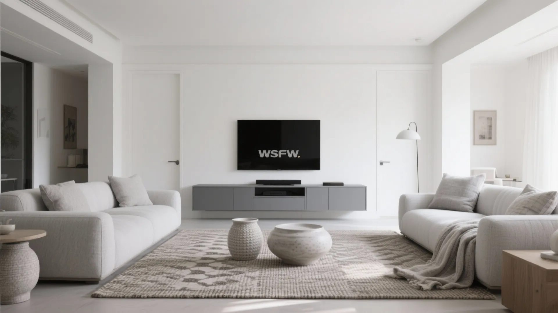 Soft Monochrome: Off-White Walls with Light Gray Layers