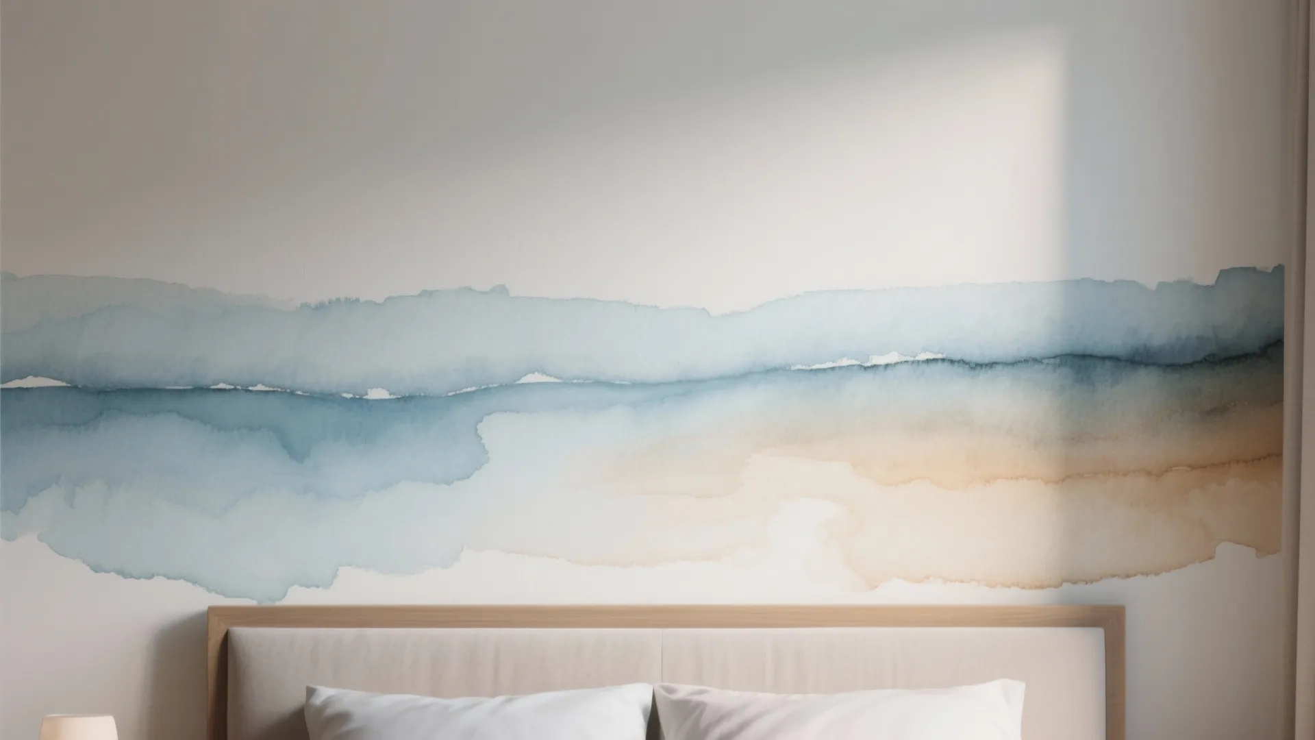 2. Soft mural or watercolor wash