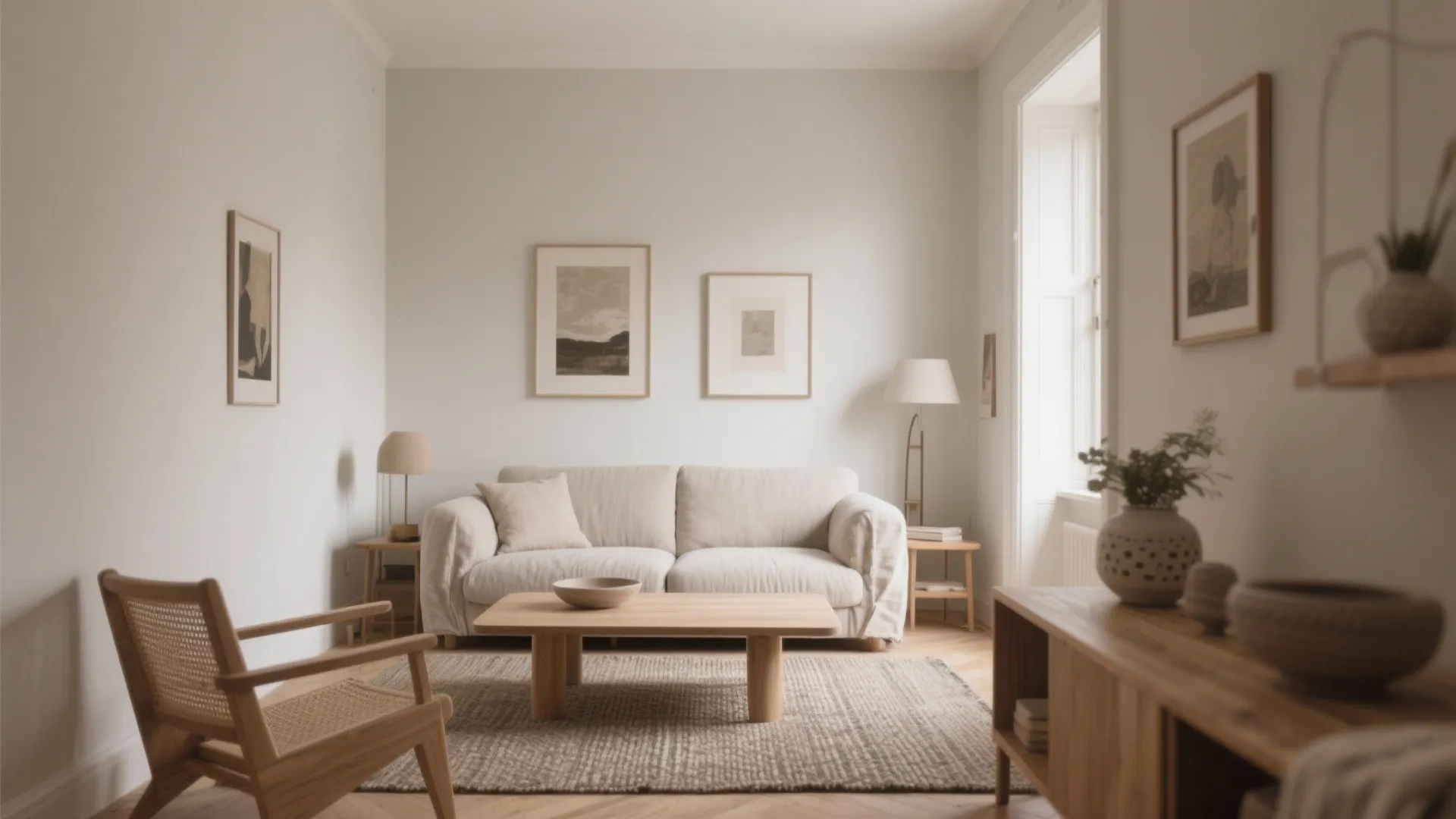 Soft Neutral Layers that visually expand your drawing room