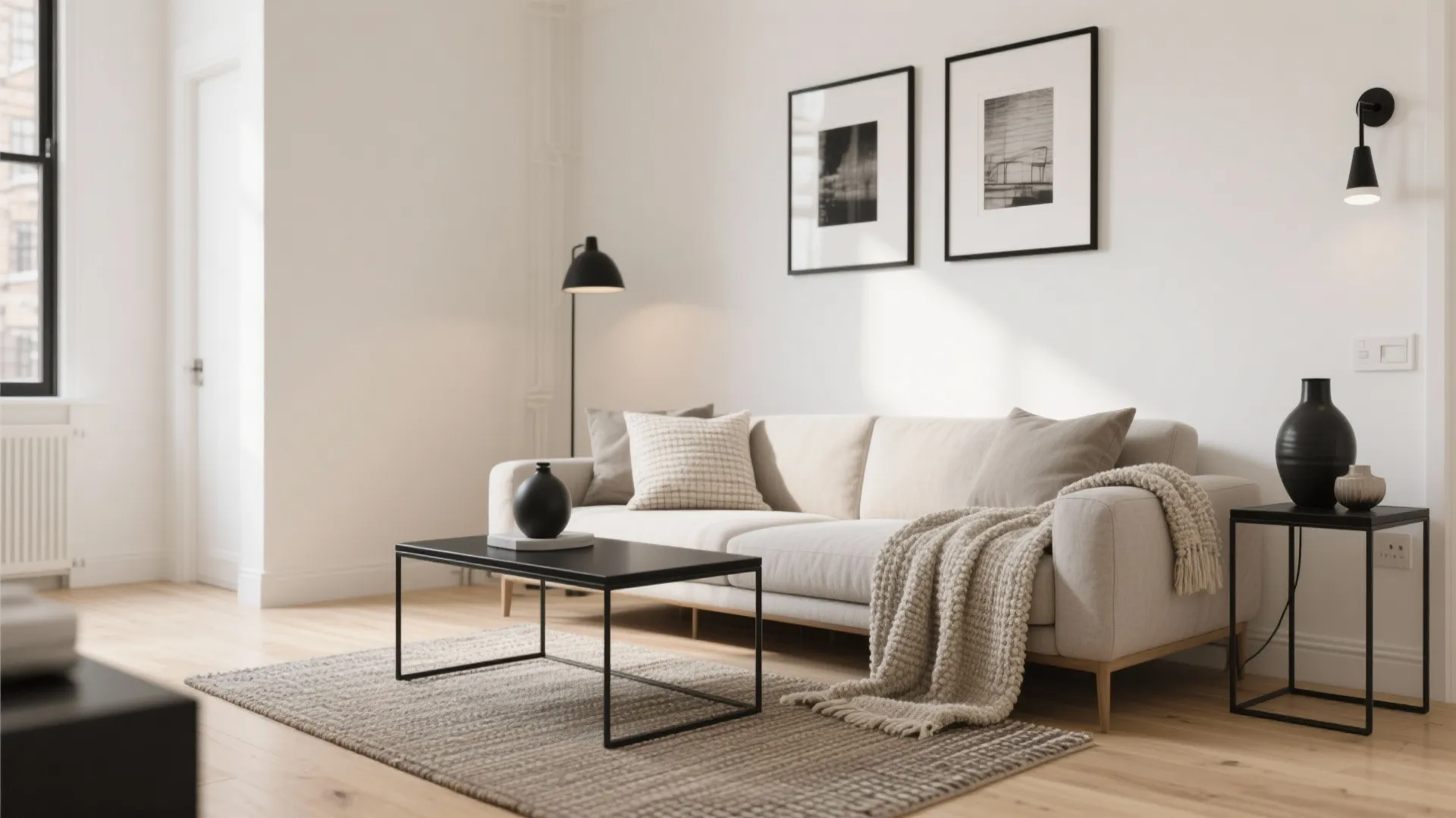 Soft Neutrals with Black Accents