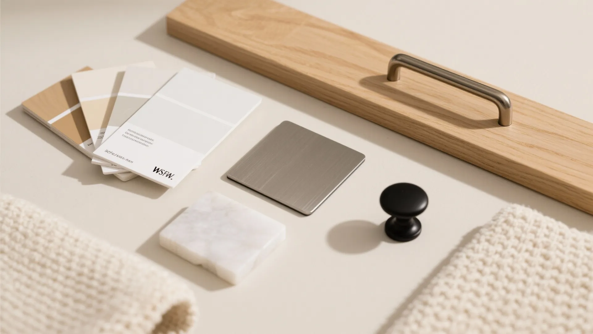 Soft White + Light Oak: Calm, Non-Clinical Warmth