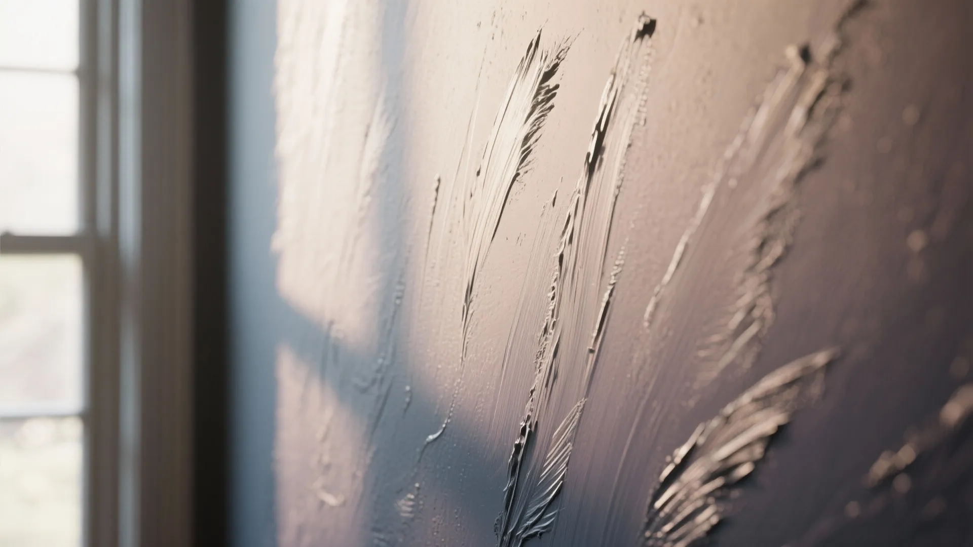 Feathered dry-brush ombré on an accent wall showing soft upward blends and smoky gradient.