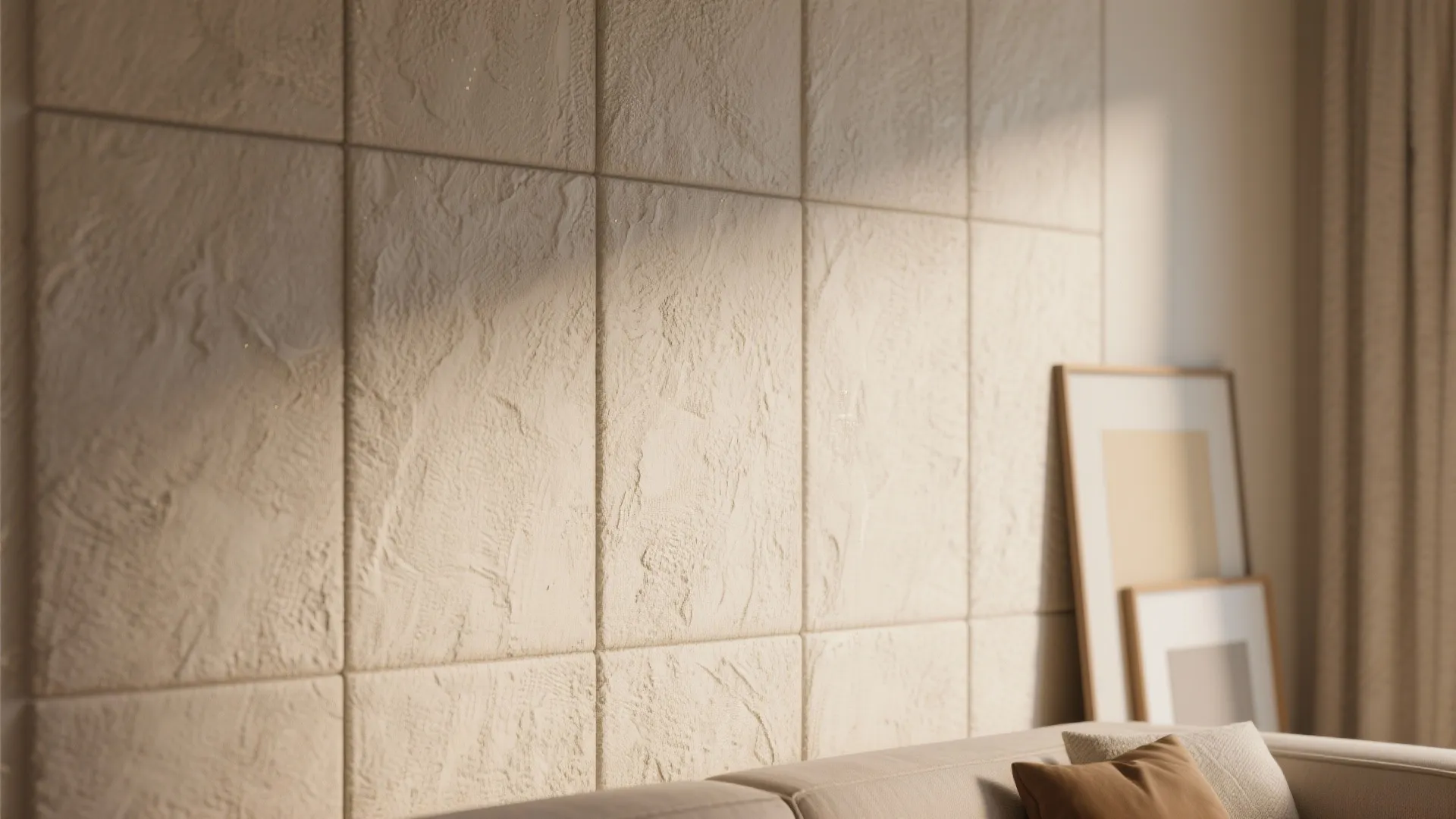 5. Soft-Paneled Textured Mural