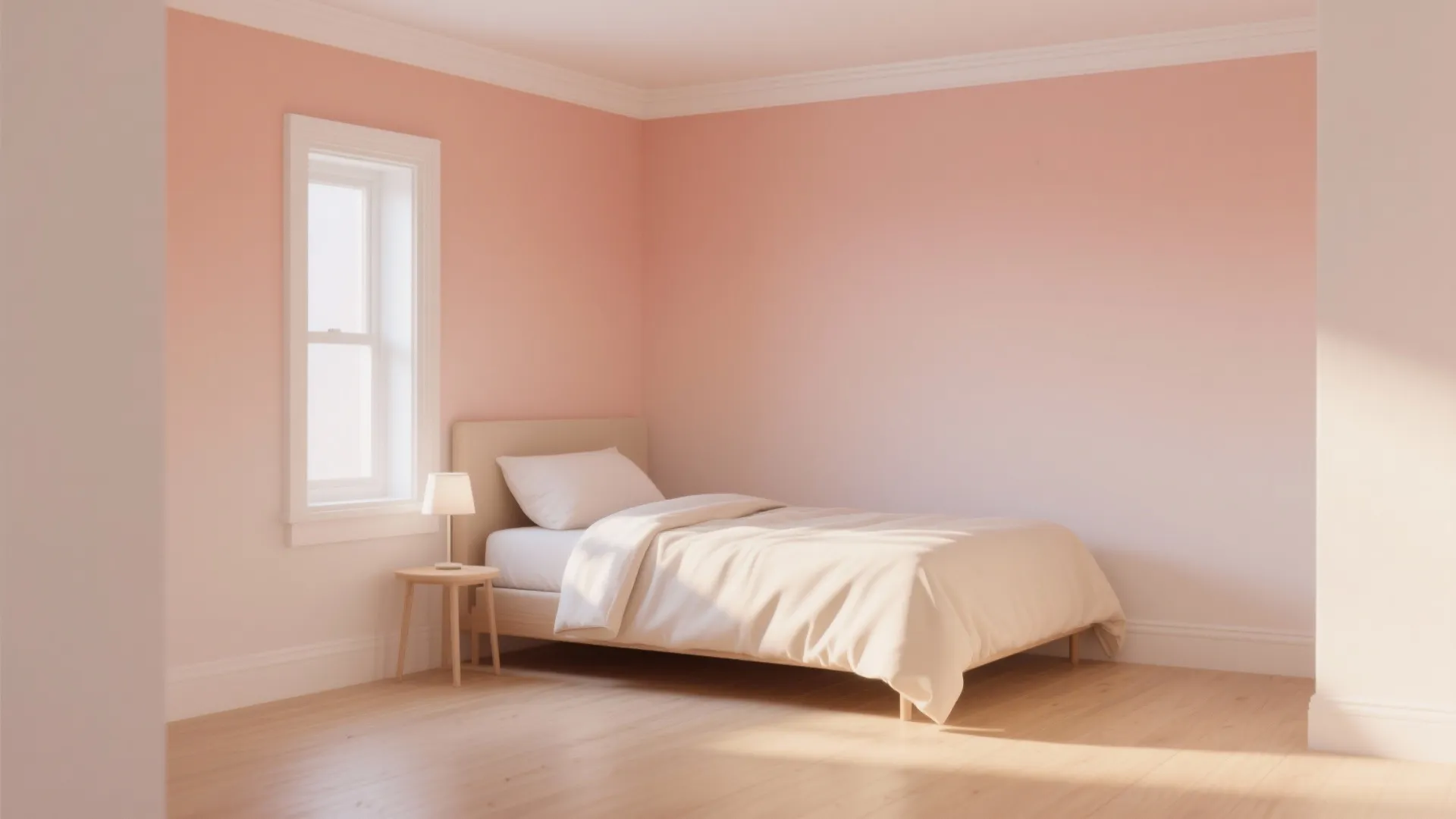 1. Soft Peach with Crisp White Trim