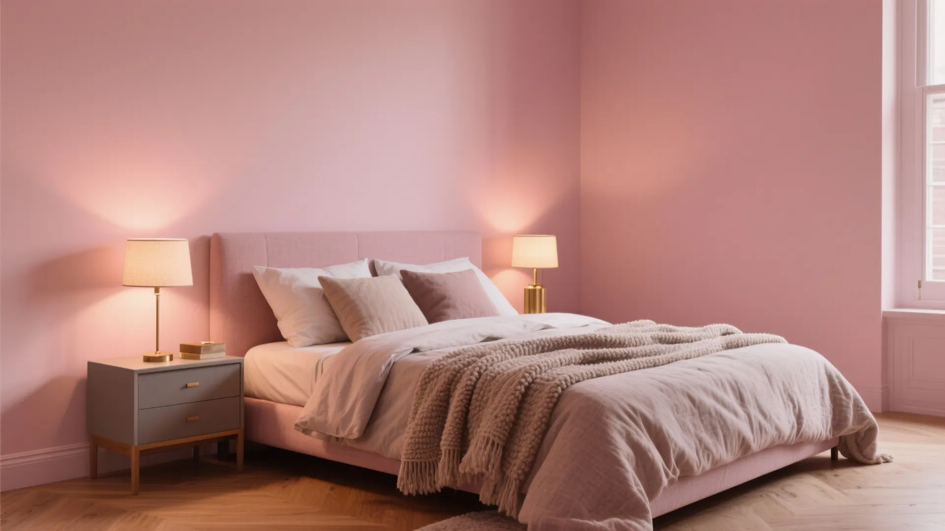 5. Soft Pink Bedrooms: Cozy but Contemporary
