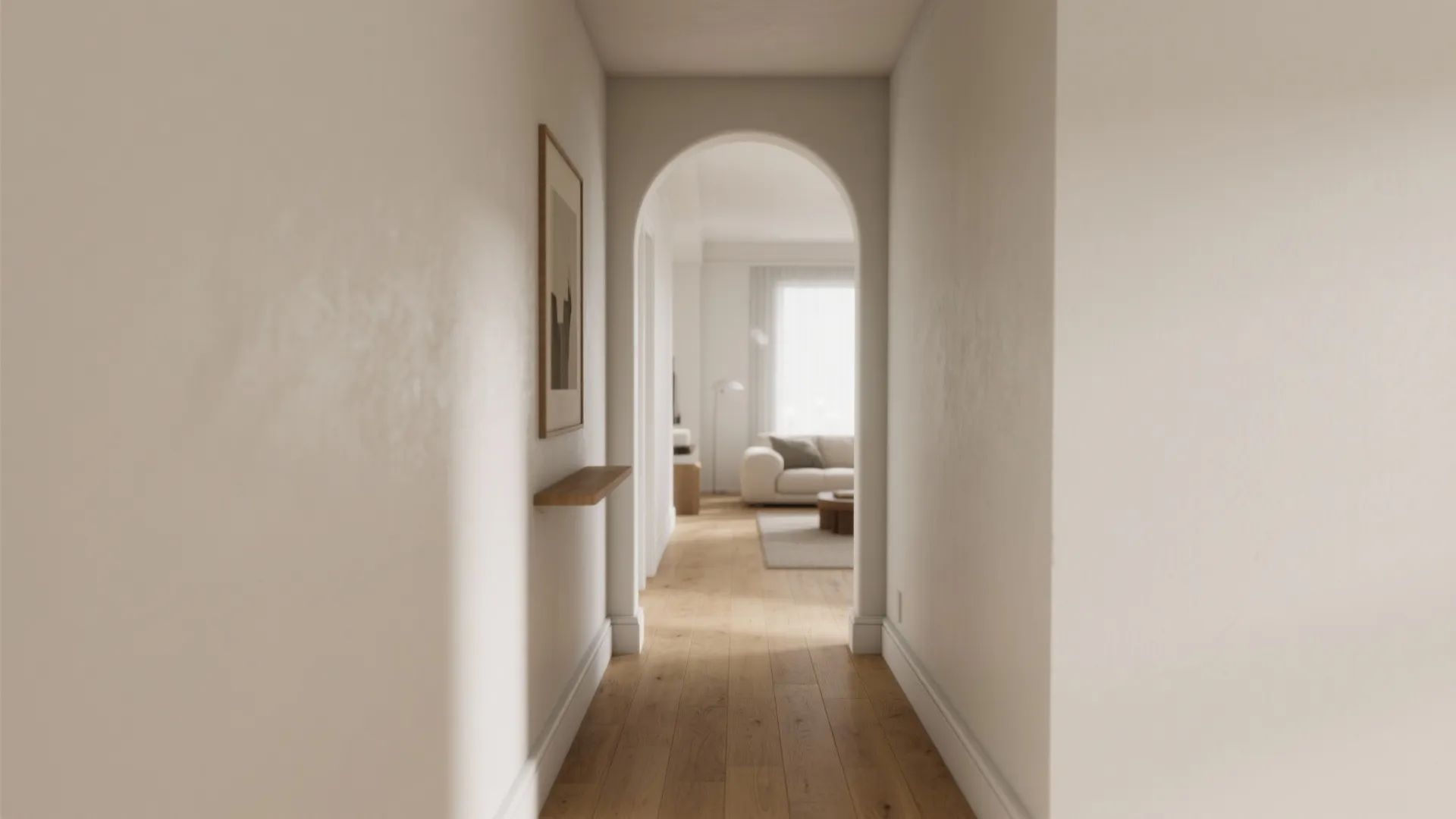 Soft radius arch for narrow entries