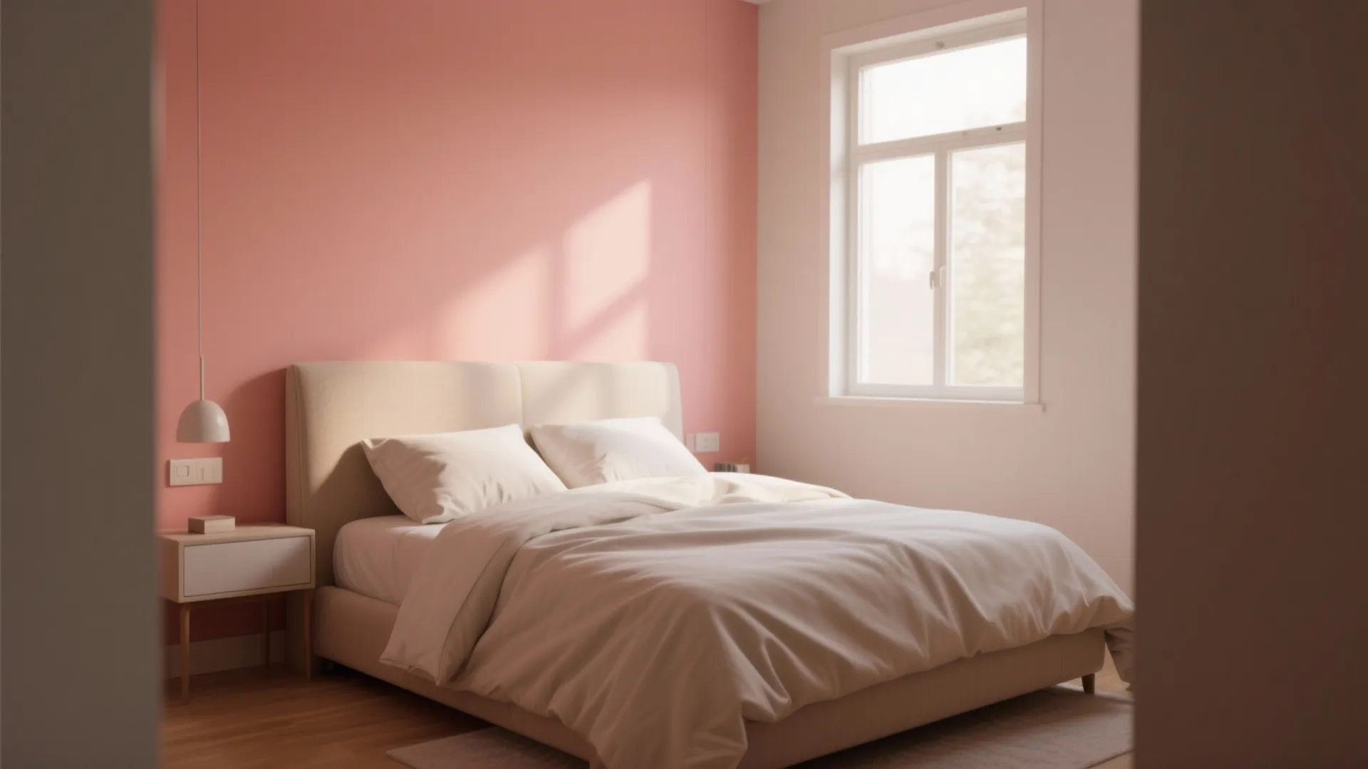 1. Soft Salmon Accent Wall