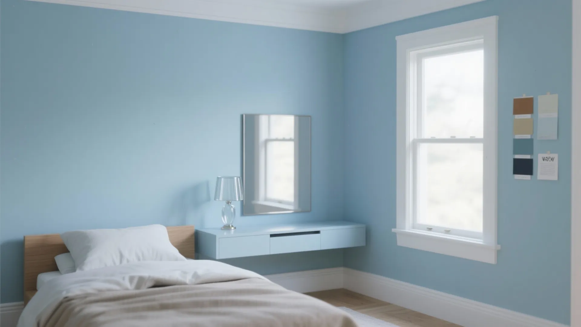 1. Soft Sky Blues to Expand a Small Room